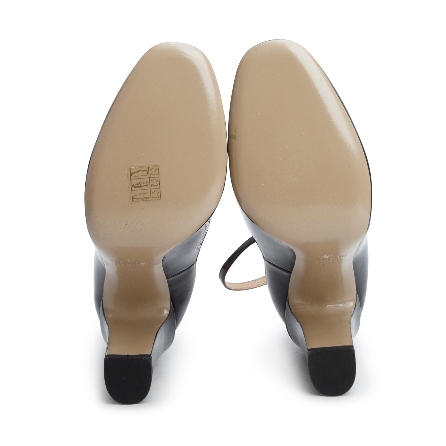 Valentino Black Patent Leather Ankle Strap Pumps, Women's Size 40 w/ Box