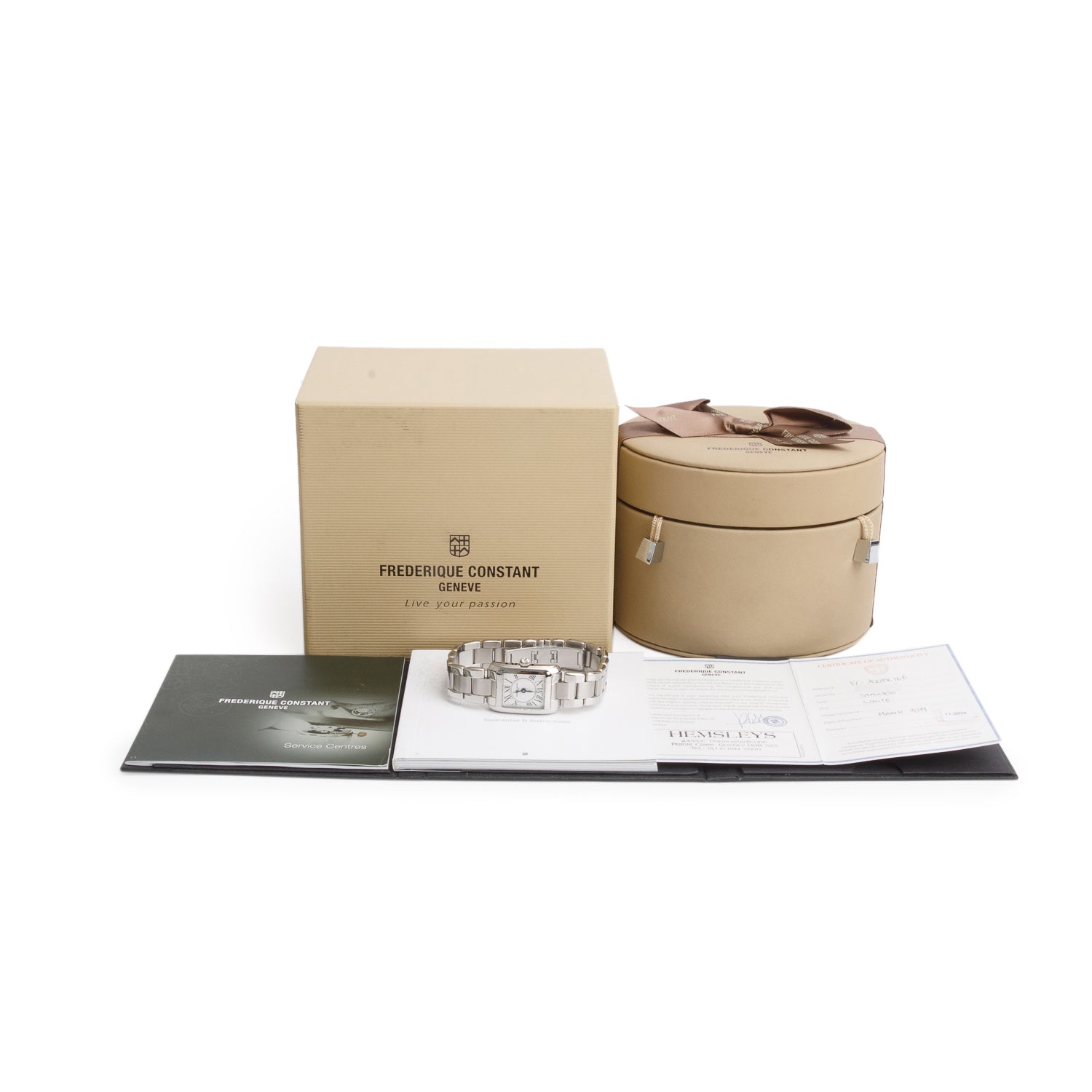 Frederique Constant Stainless Steel Classic Carree 21 MM Watch Silver Dial w/ Box & Papers