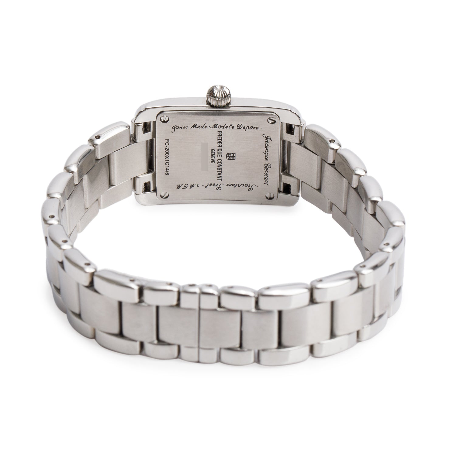Frederique Constant Stainless Steel Classic Carree 21 MM Watch Silver Dial w/ Box & Papers