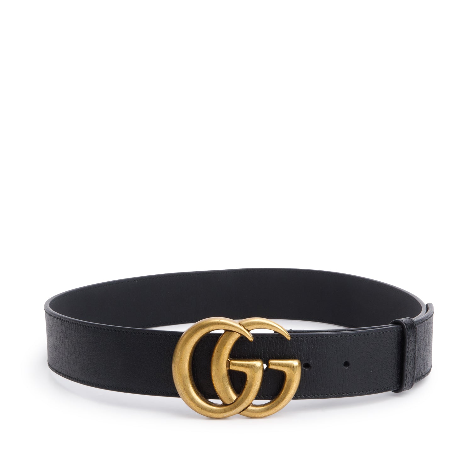 Gucci Black Leather GG Marmont Belt, 85 34