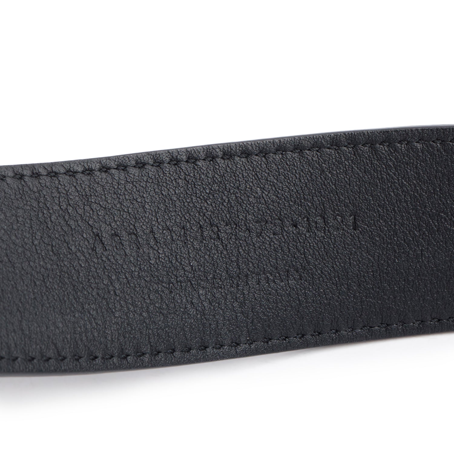 Saint Laurent 2021 Black Thin Calfskin Leather Square Buckle Cassandre Belt 75