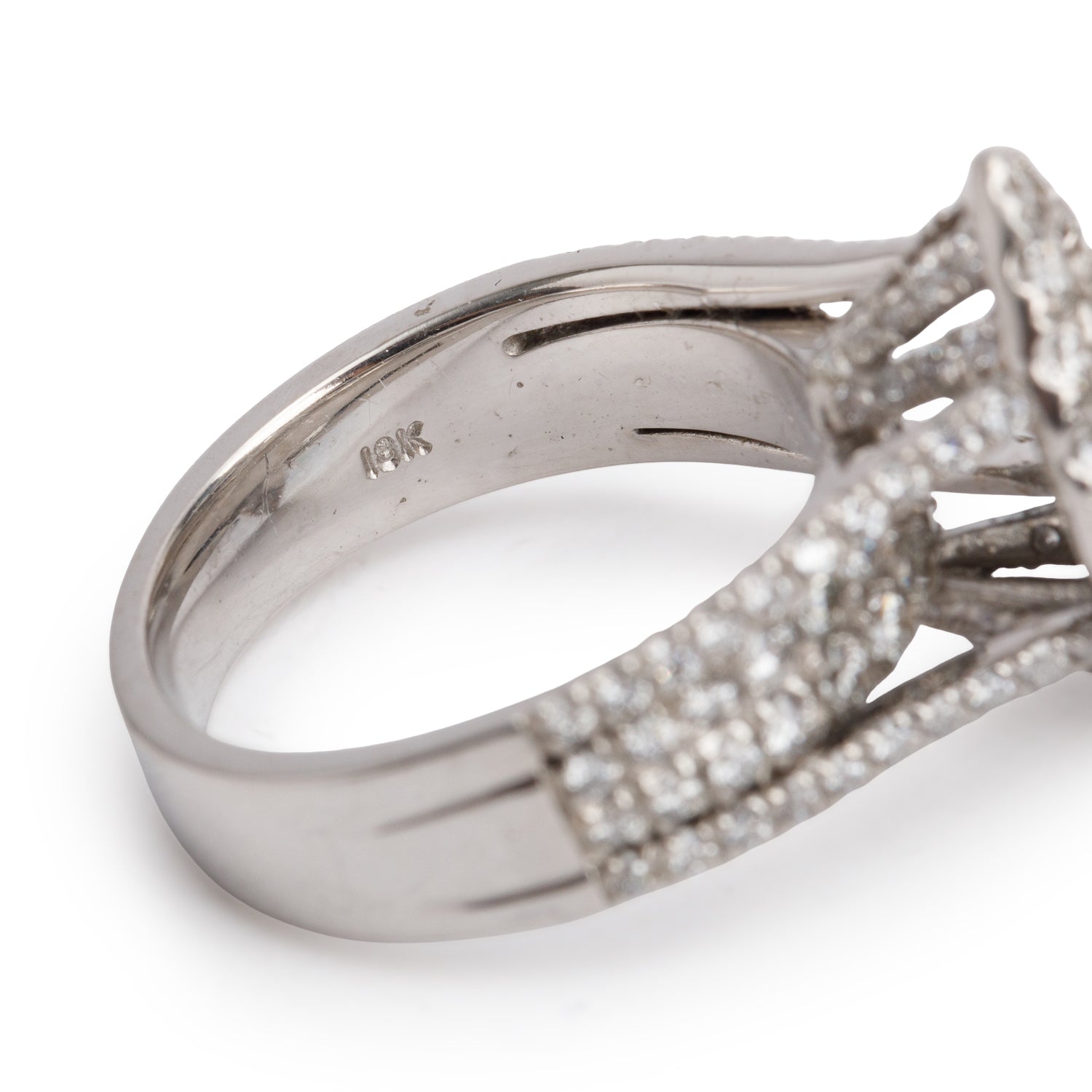 18k White Gold 0.78 ct. Marquise Cut Diamond Engagement Ring, Size 6.75