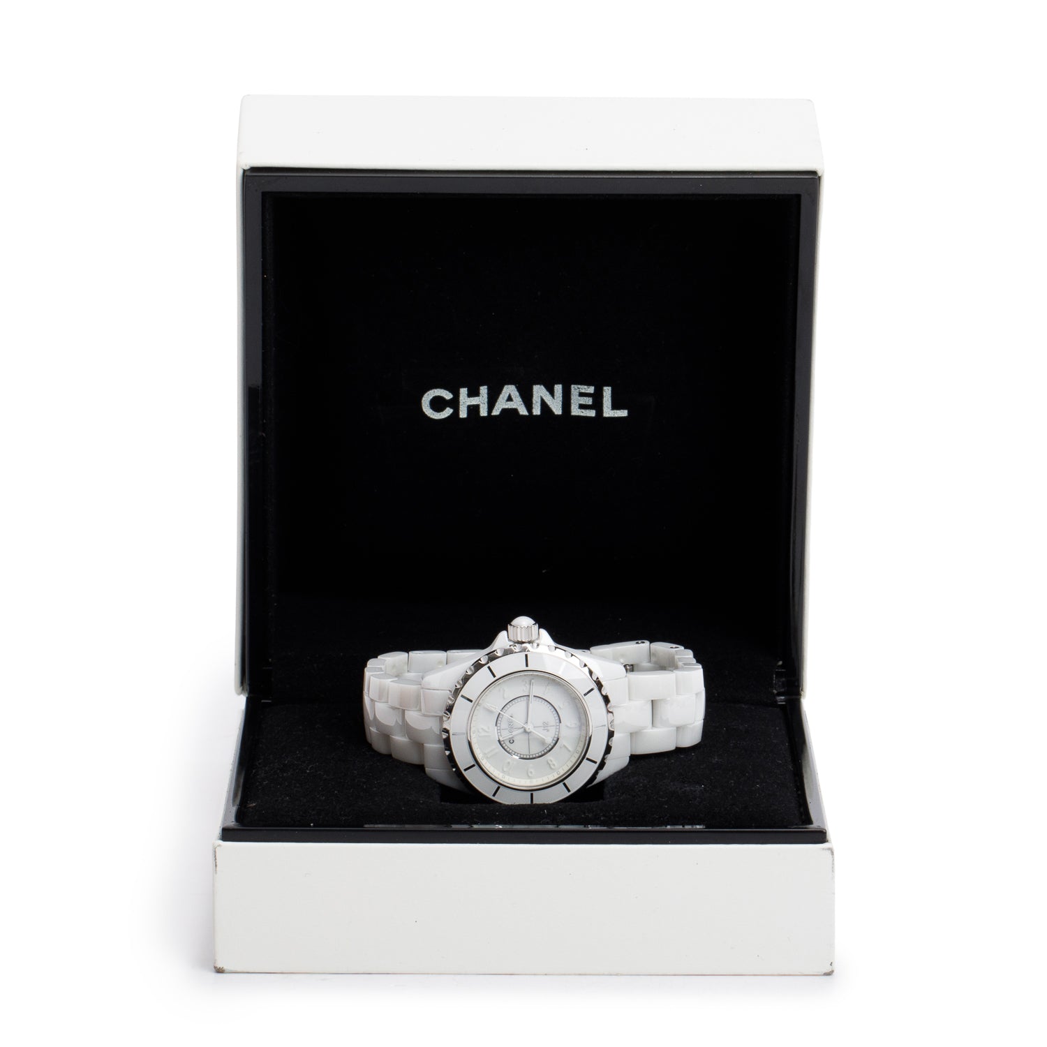 Chanel Limited Edition White Ceramic 33 MM J12 Phantom Watch w/ Box