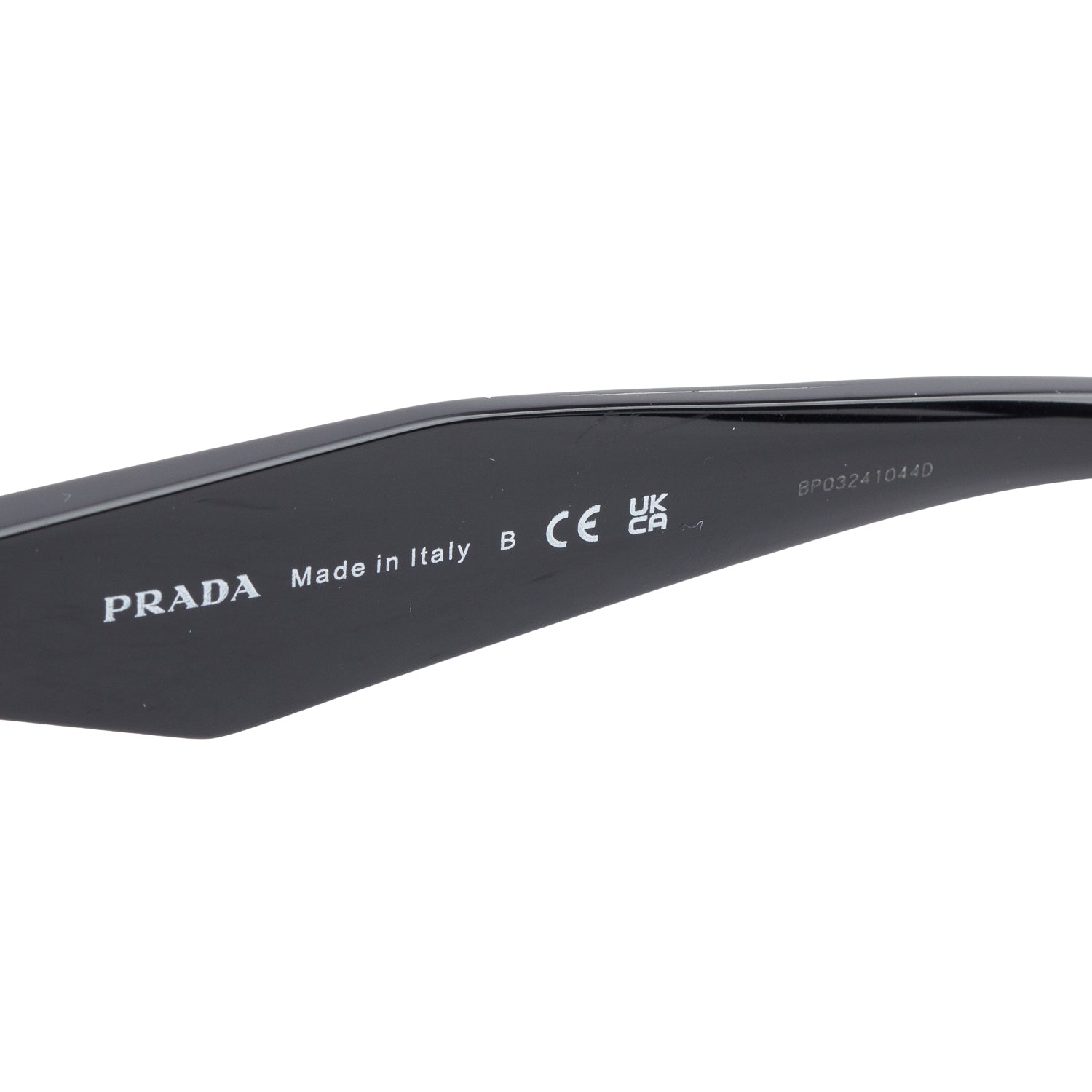 Prada SPR 19Z Black Acetate Cat Eye Sunglasses w/ Case