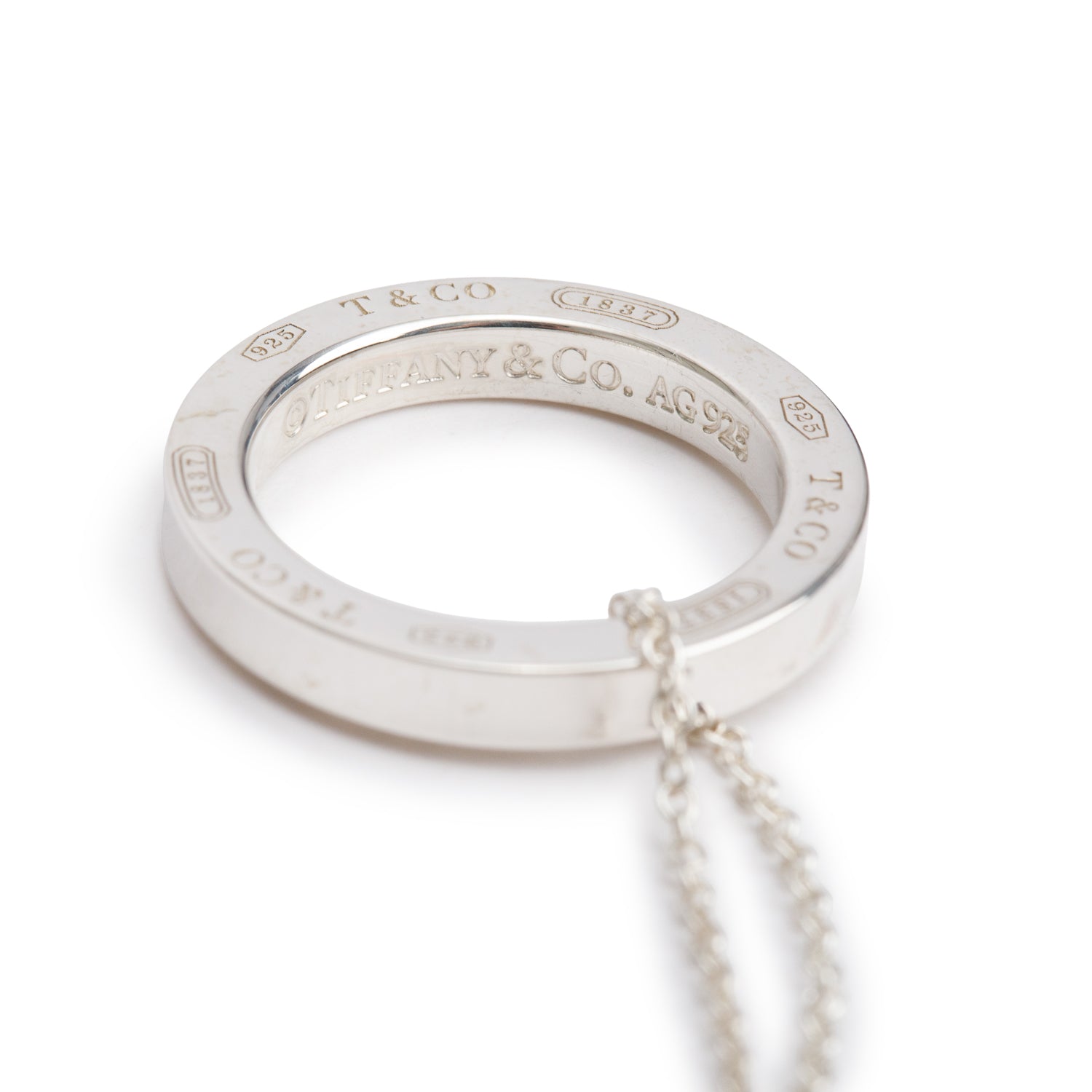 Tiffany & Co. Sterling Silver Medium 1837 Circle Pendant Necklace