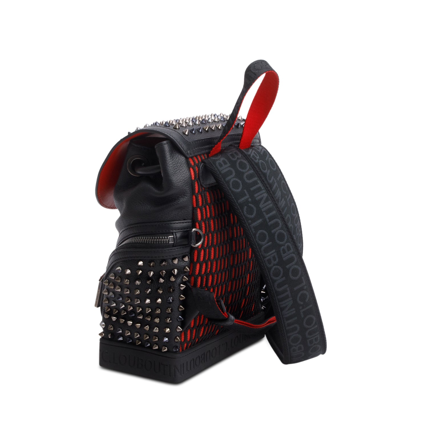 Christian Louboutin Black Calfskin Leather Small Explorafunk Backpack w/ Strap