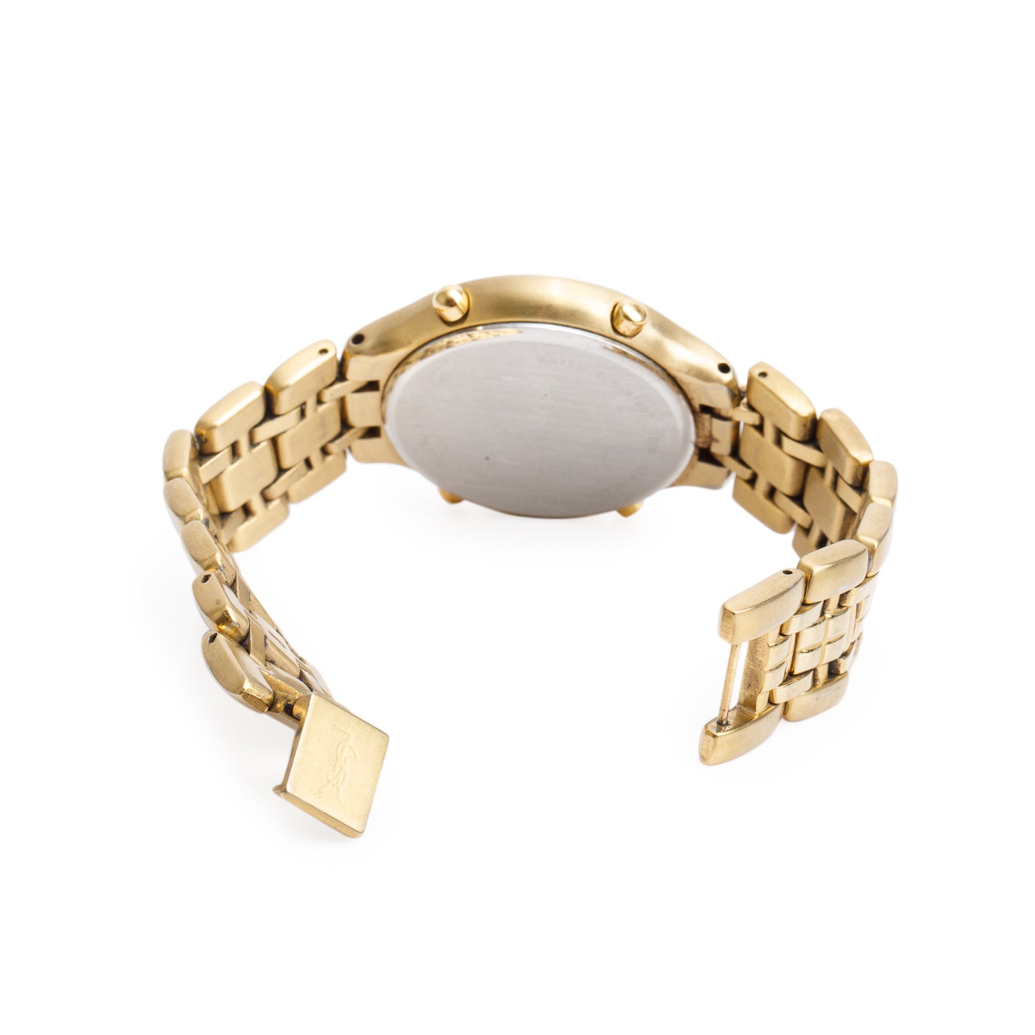 Yves Saint Laurent Vintage Gold Plated Stainless Steel 36 MM Chronograph Quartz Watch