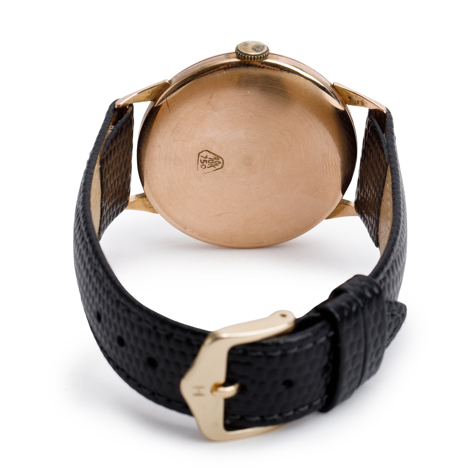 Girard Perregaux Vintage 18k Rose Gold 37 MM Manual Watch Black Dial