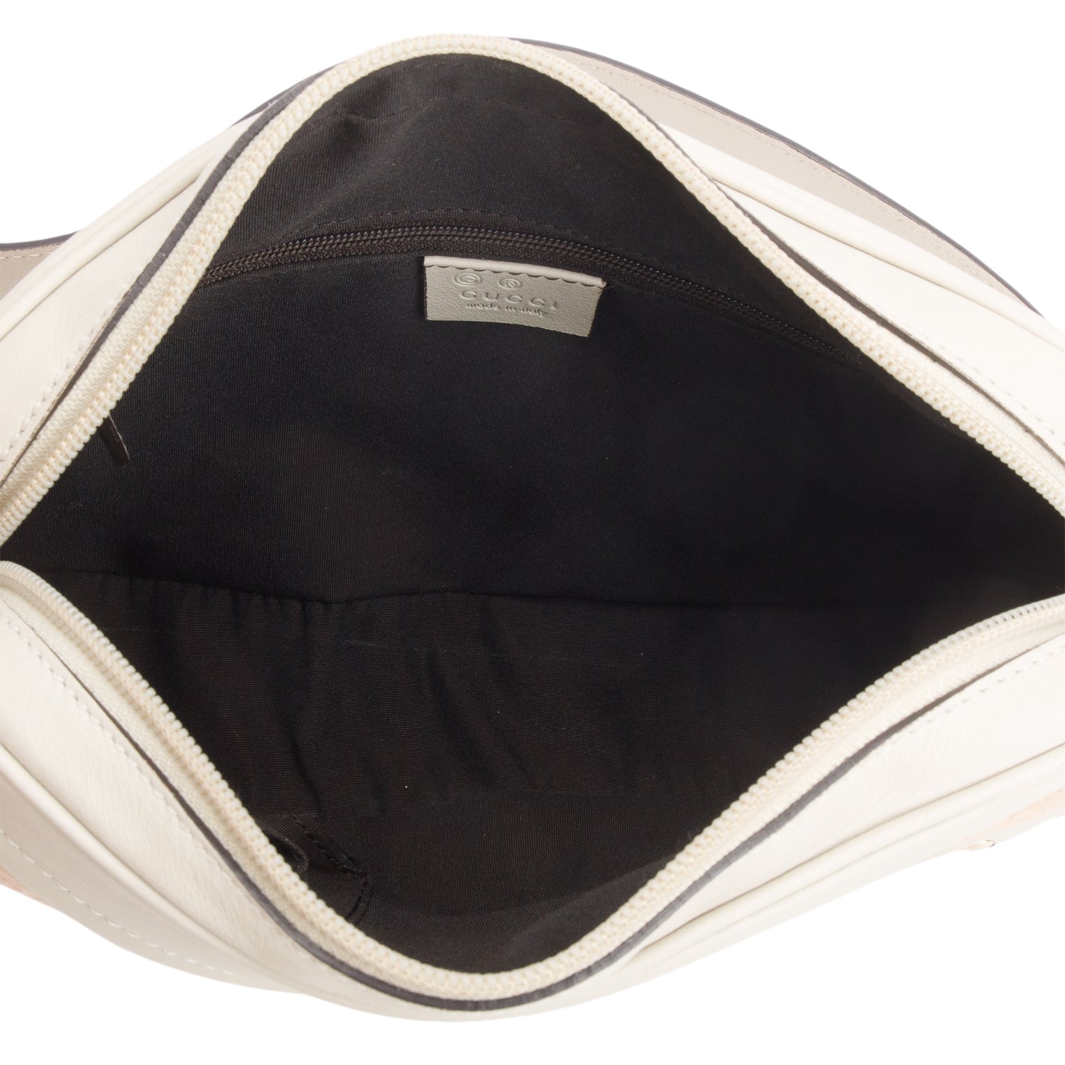 Gucci Beige/Pink Calfskin Signature GG Logo Crest Camera Bag