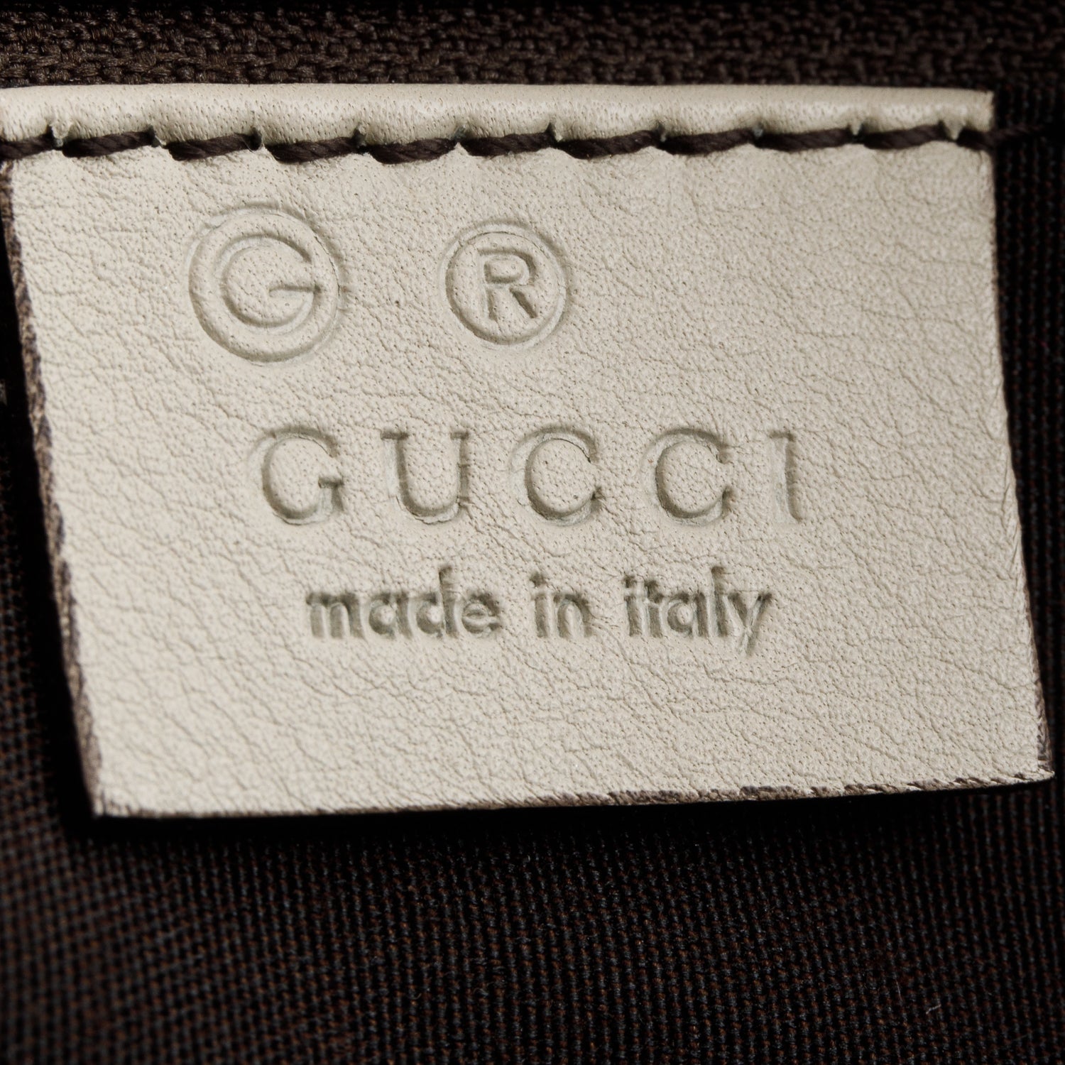 Gucci Beige/Pink Calfskin Signature GG Logo Crest Camera Bag