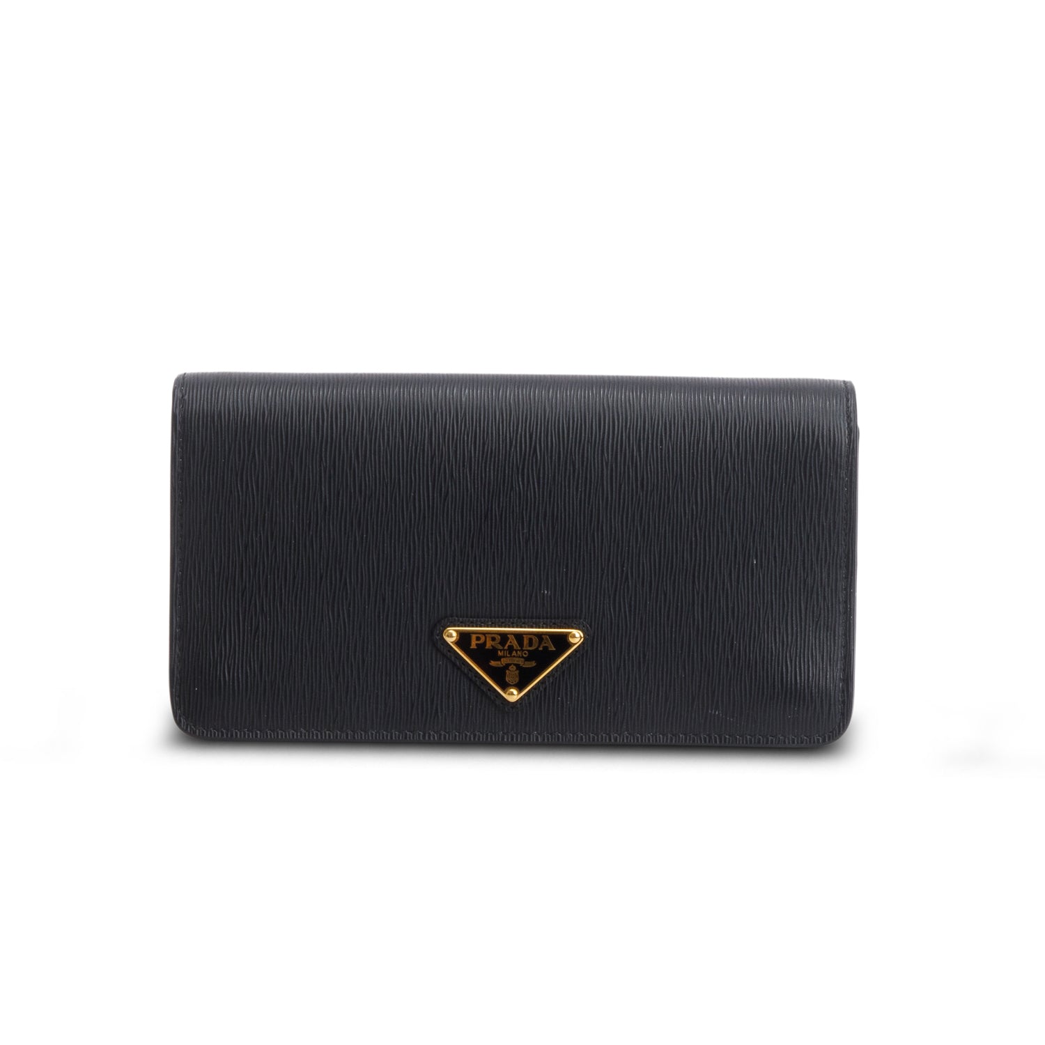 Prada Black Vitello Move Wallet on Chain