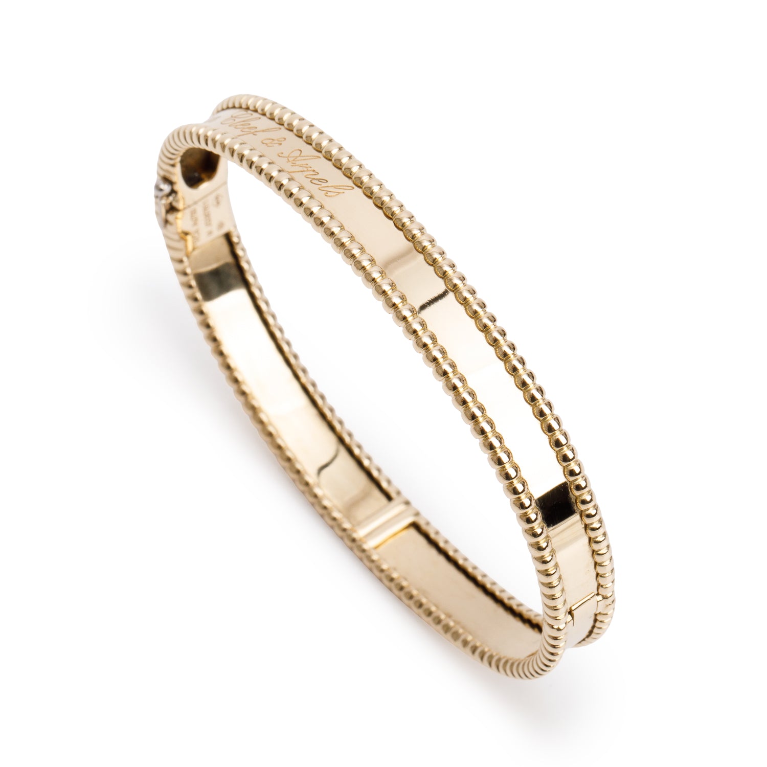 Van Cleef & Arpels 2024 18k Yellow Gold Perlee Signature Bracelet, Medium Model w/ Box & Certificate