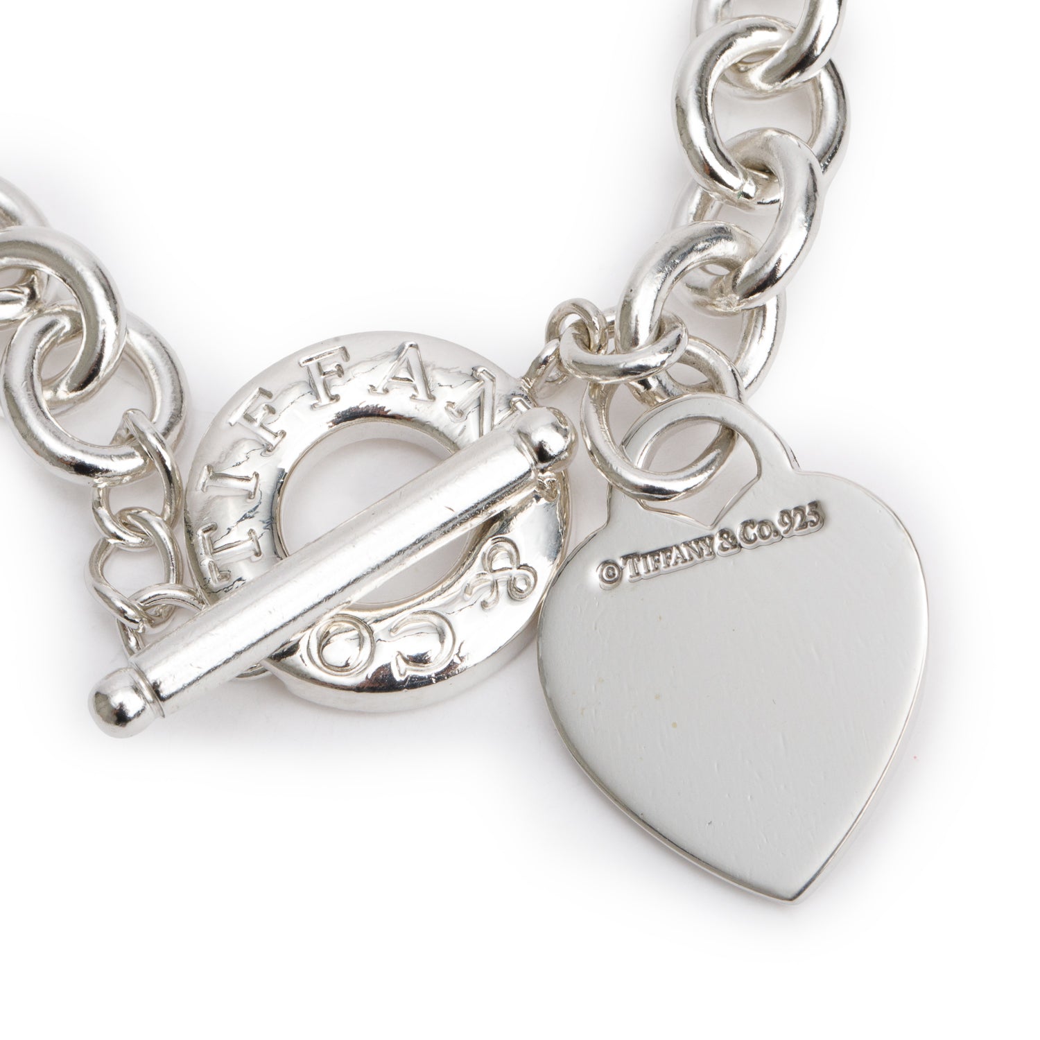 Tiffany & Co. Sterling Silver Heart Tag Necklace with Toggle Clasp