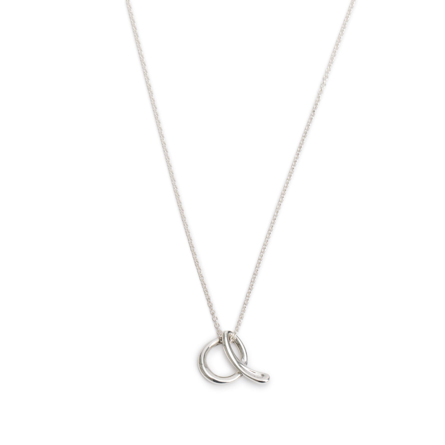 Tiffany & Co. Elsa Peretti Sterling Silver Small Alphabet Letter "A" Pendant Necklace