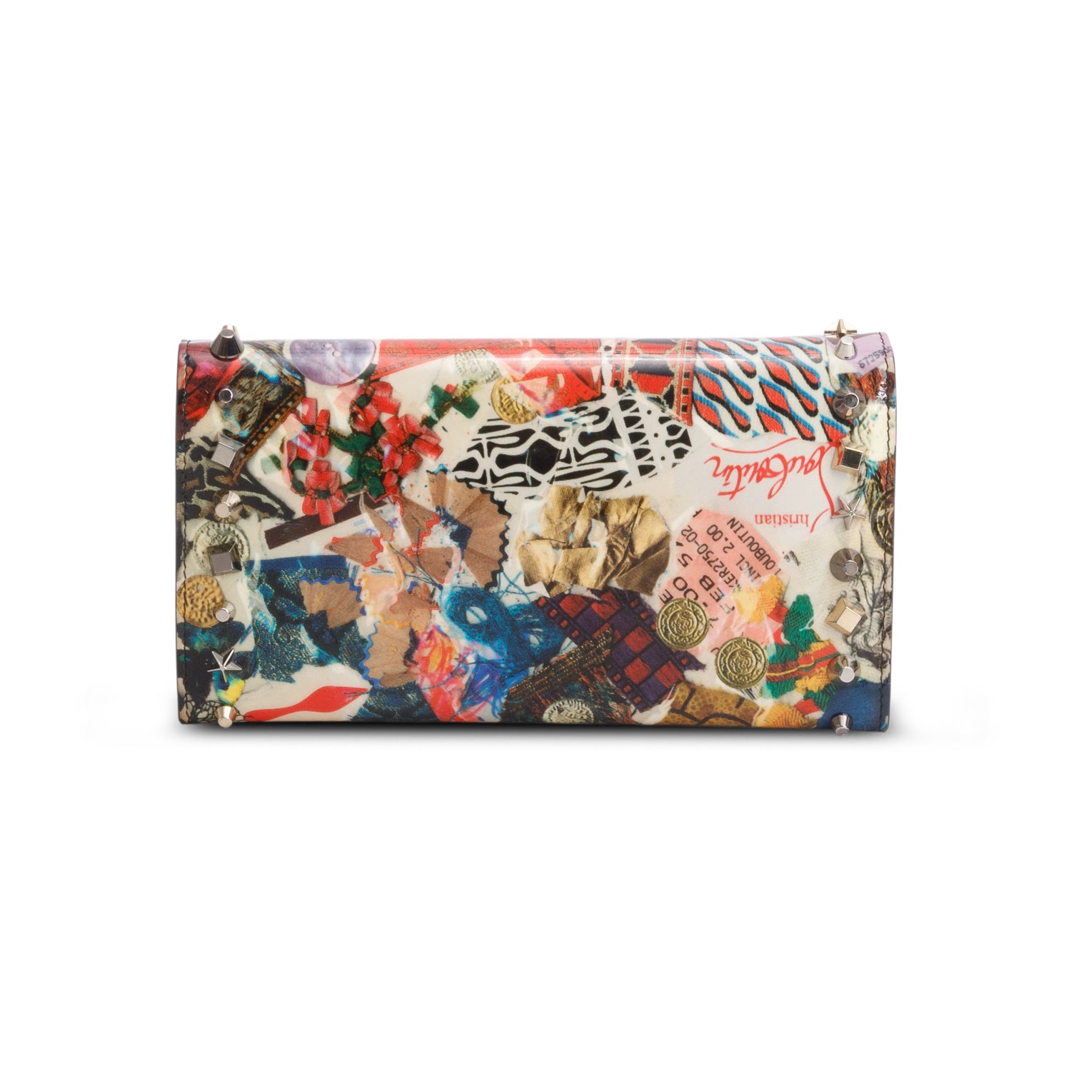 Christian Loboutin Multicolor Patent Leather Trash Print Wallet