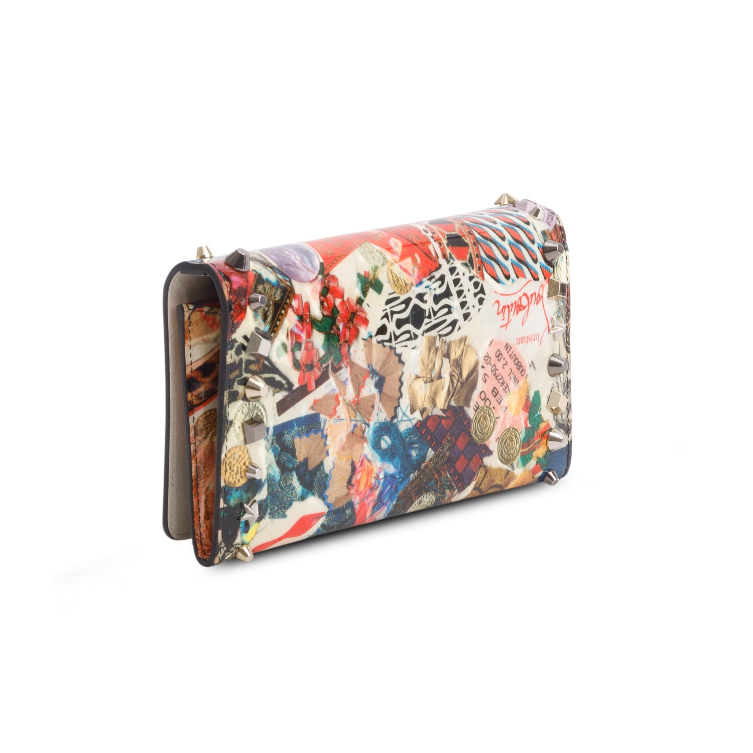 Christian Loboutin Multicolor Patent Leather Trash Print Wallet