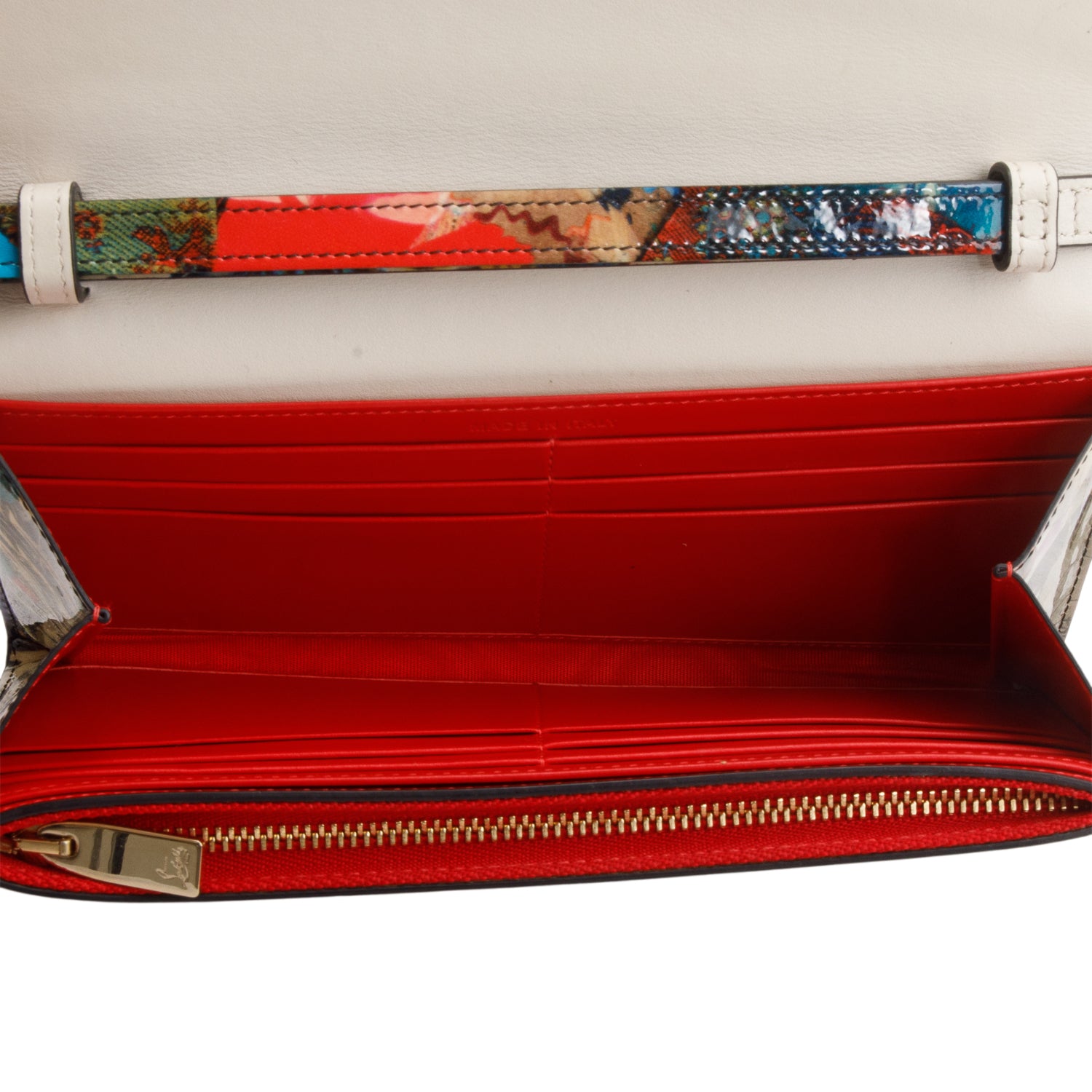 Christian Loboutin Multicolor Patent Leather Trash Print Wallet