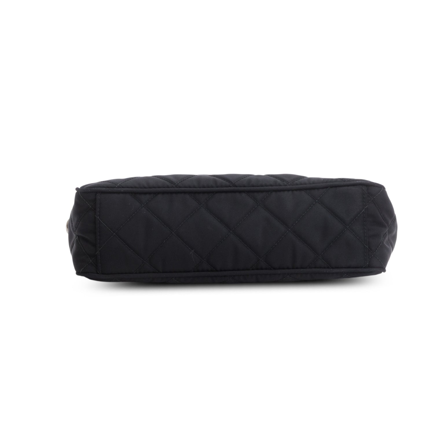 Prada Black Quilted Tessuto Impuntu Chain Crossbody Bag