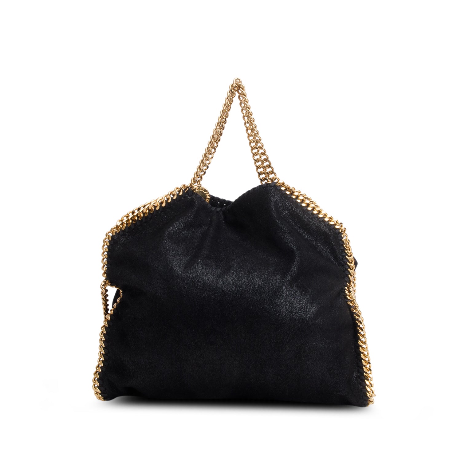 Stella McCartney Black Vegan Shaggy Deer Fabric Falabella Fold-Over Tote