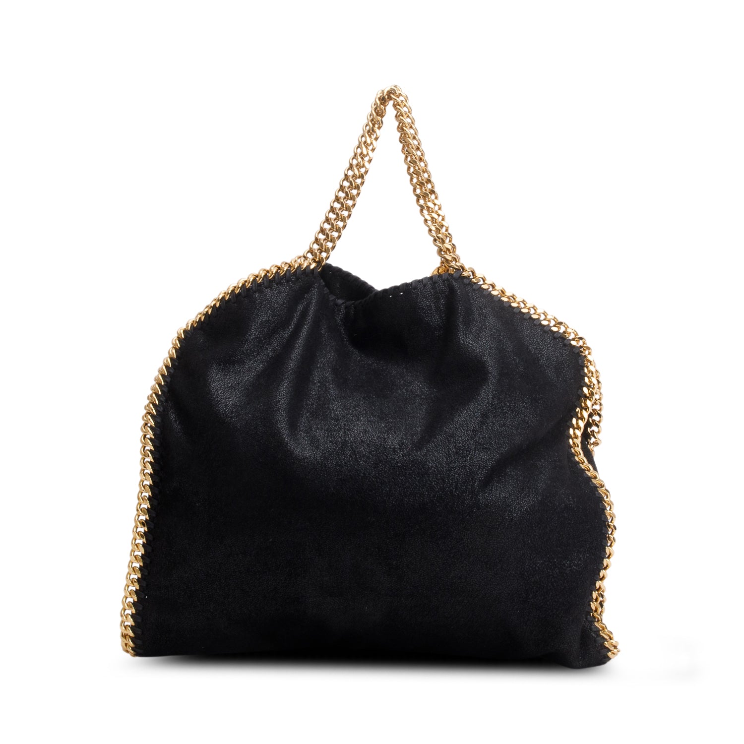 Stella McCartney Black Vegan Shaggy Deer Fabric Falabella Fold-Over Tote