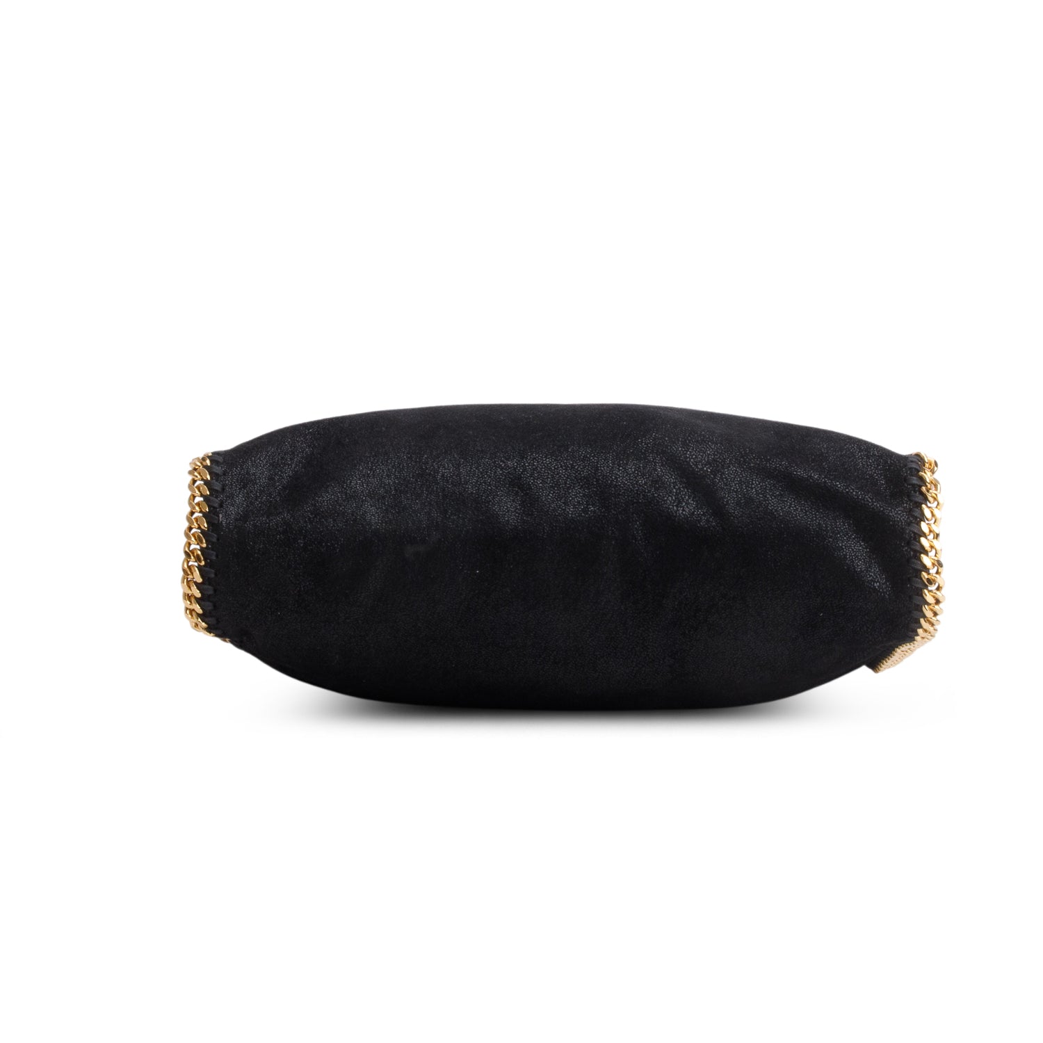 Stella McCartney Black Vegan Shaggy Deer Fabric Falabella Fold-Over Tote
