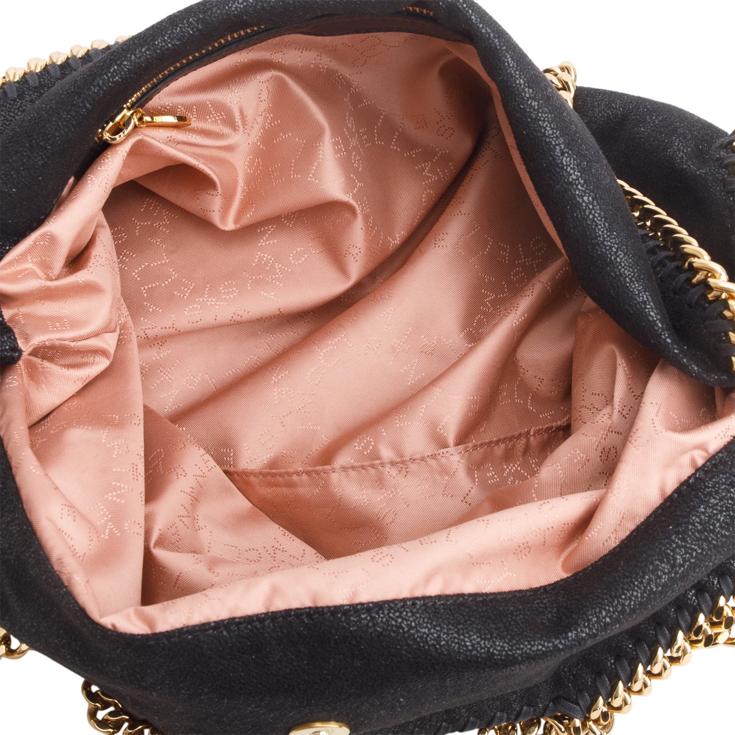 Stella McCartney Black Vegan Shaggy Deer Fabric Falabella Fold-Over Tote