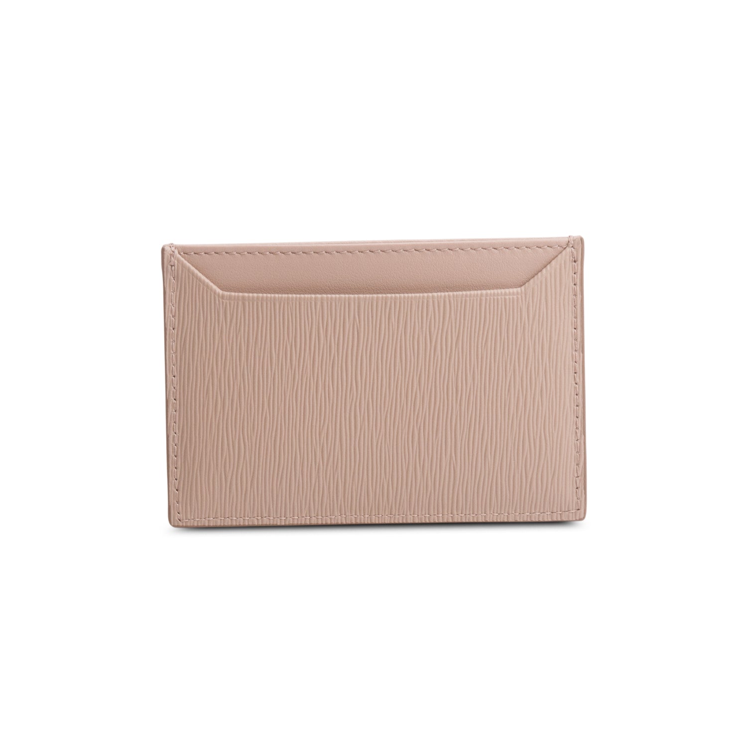 Prada Beige Vitello Grain Move Leather Card Holder w/ Box