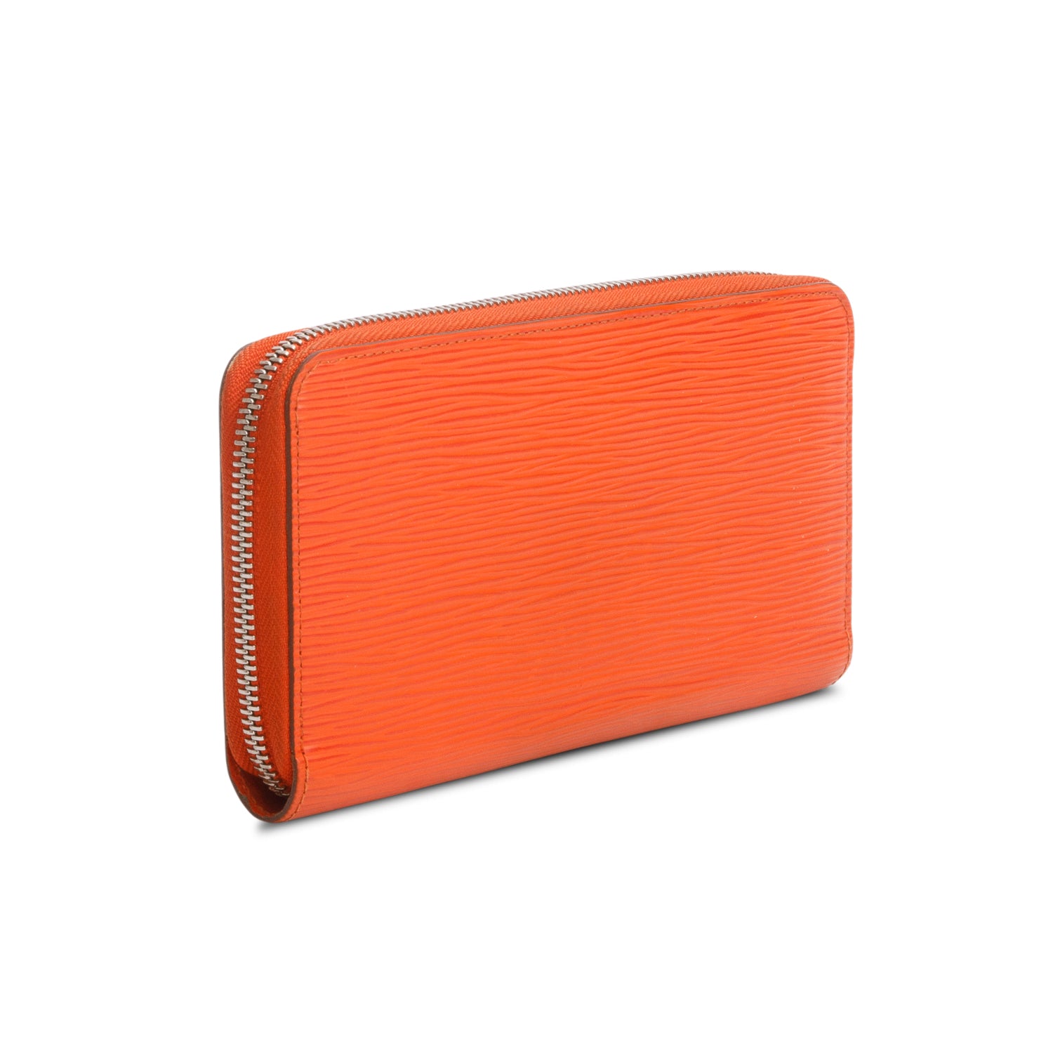 Louis Vuitton Orange Epi Leather Zippy Wallet w/ Box