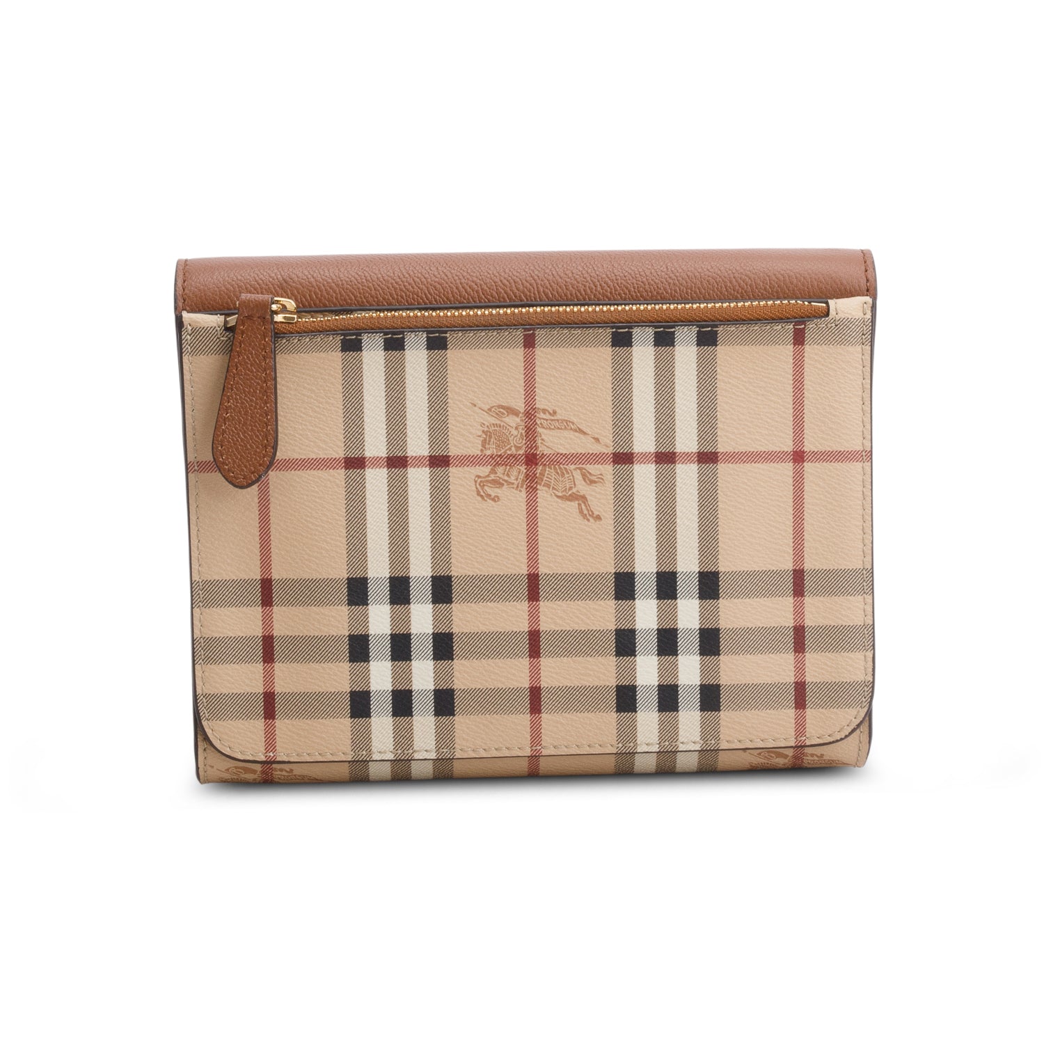 Burberry Haymarket Check Brown Leather Trimmed Small Loxley Crossbody Bag