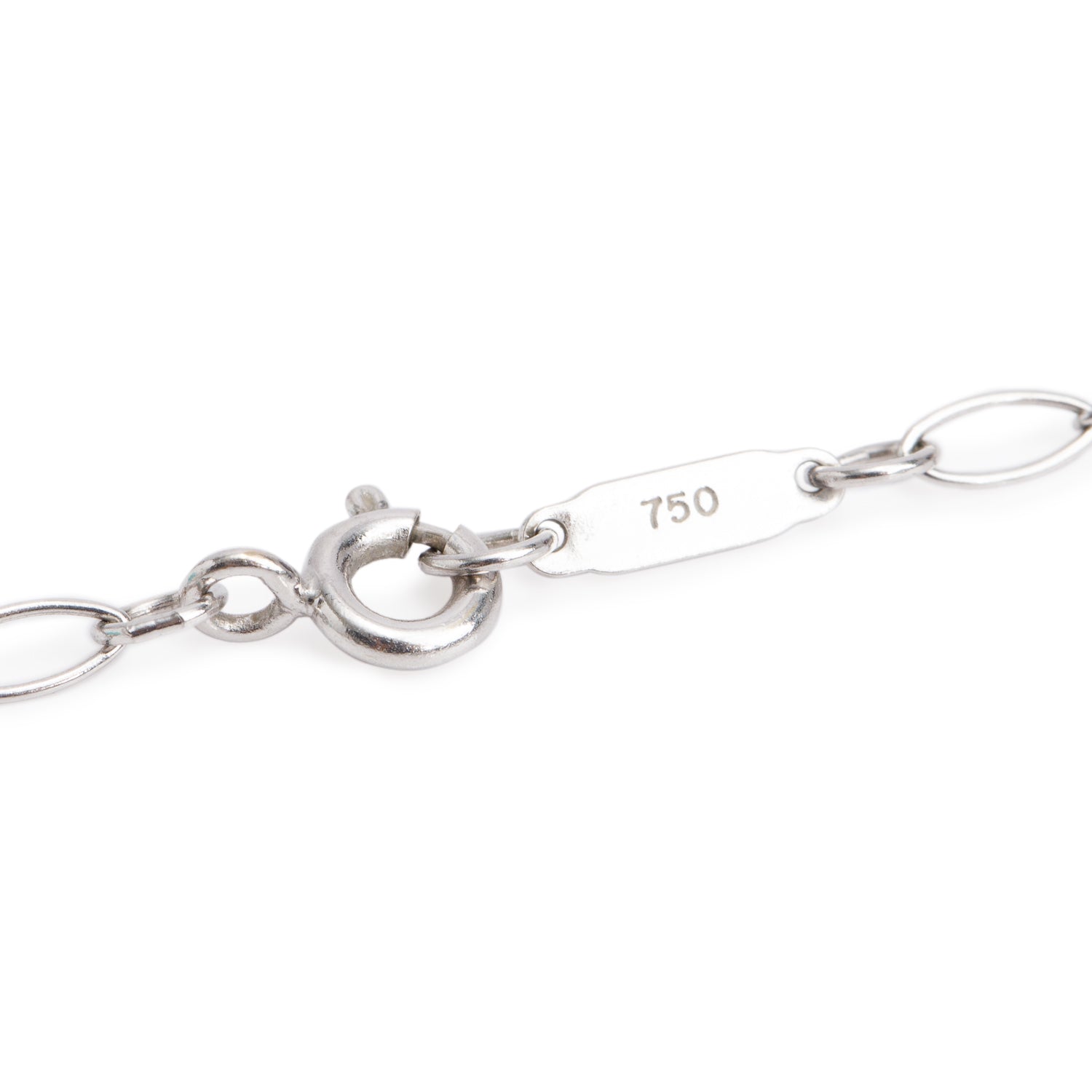 Tiffany & Co. 18k White Gold Diamond Heart Key Pendant Necklace w/ Box