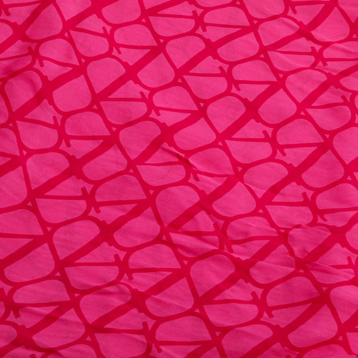 Valentino Two Tone Pink Iconographe V-Logo Silk Scarf w/ Box