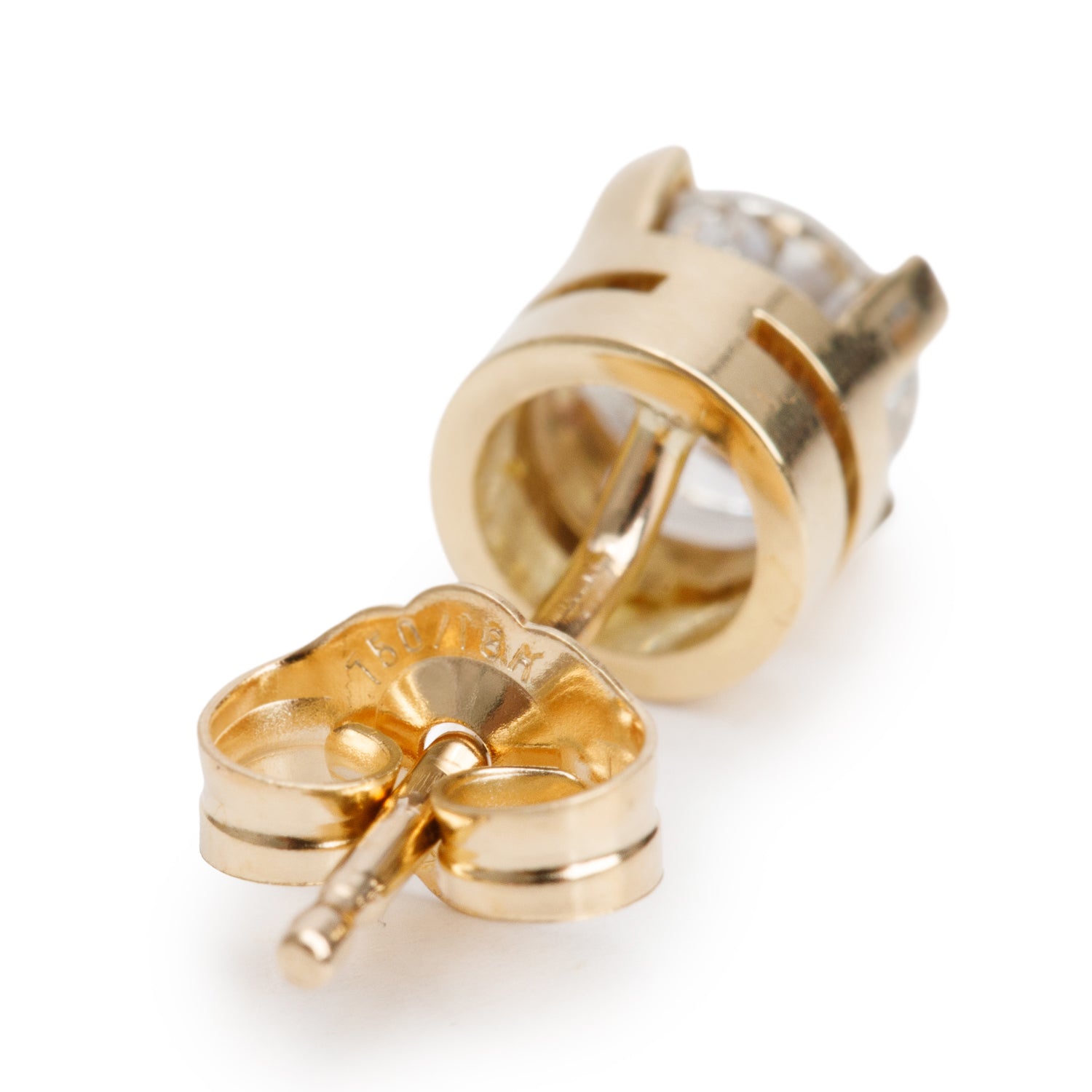 18k Yellow Gold 0.93 tcw. Diamond Stud Earrings