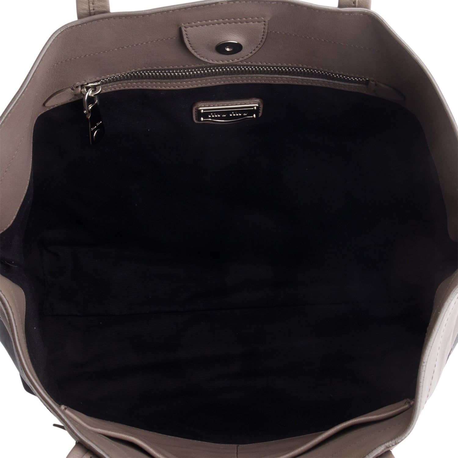 Miu Miu Taupe/Black Vitello Soft Leather Shopping Tote w/ Authenticity Card