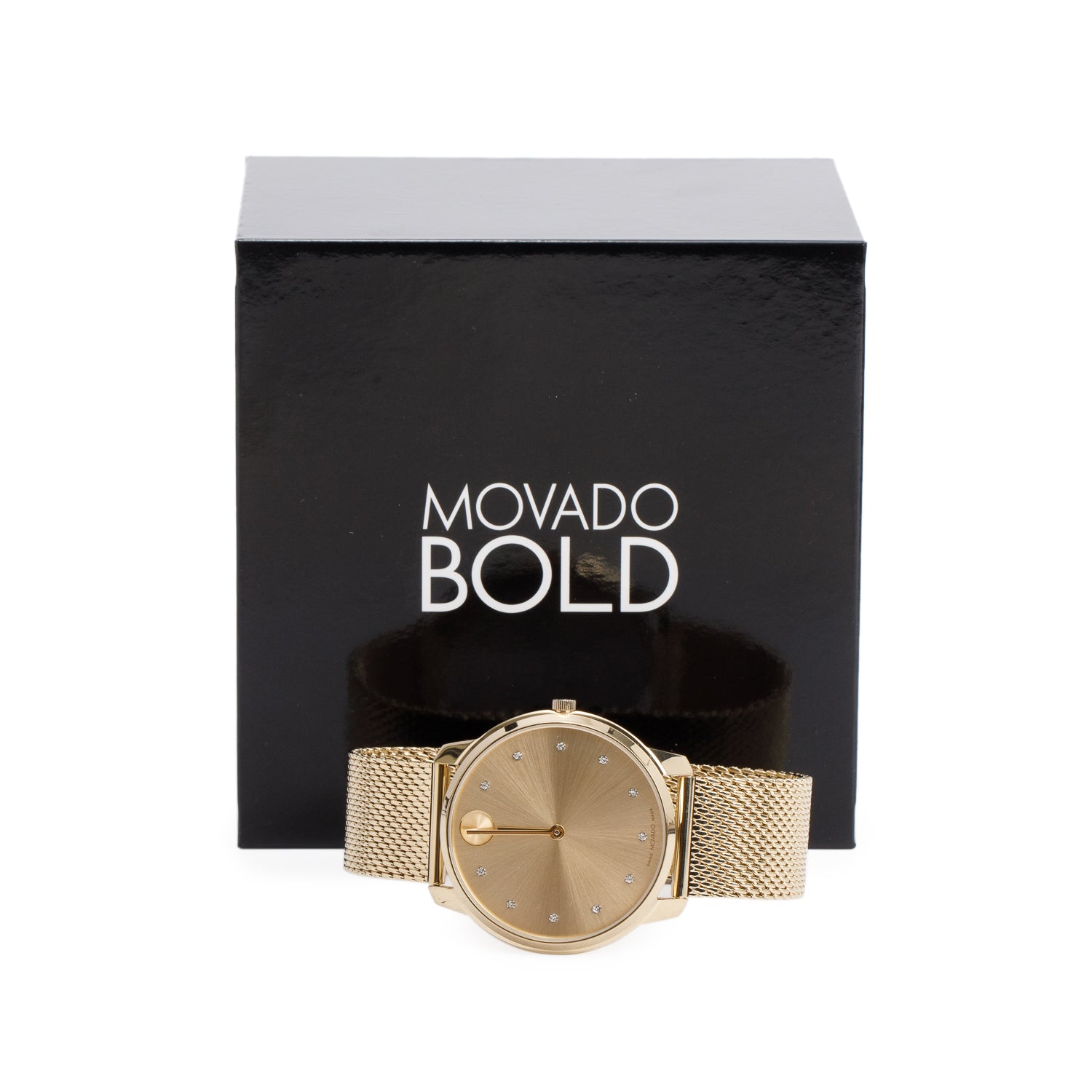 Movado Gold-Plated Stainless Steel Bold Evolution 42 MM Watch Gold Crystal Dial w/ Box