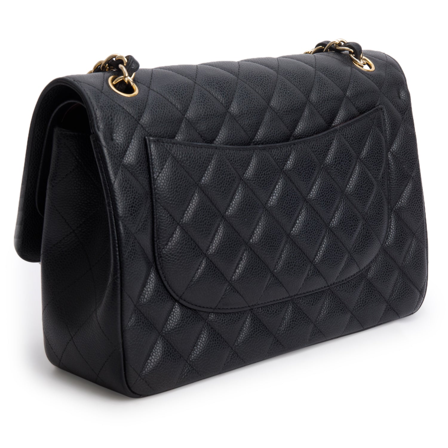 Chanel Black Caviar Jumbo Classic Double Flap Bag w/ Box, Authenticity Card & Receipt