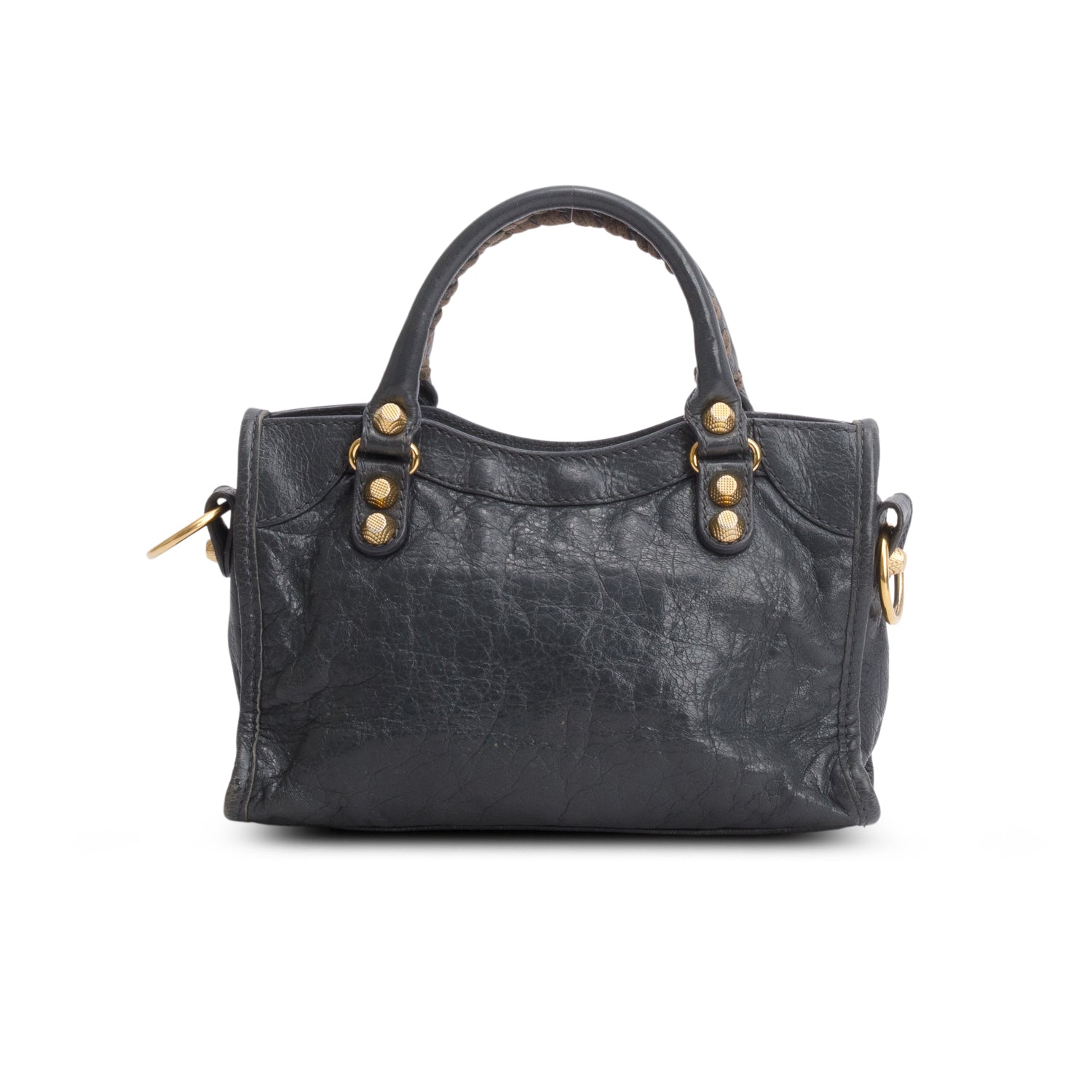 Balenciaga Grey Agneau Classic Hardware Mini City w/ Strap