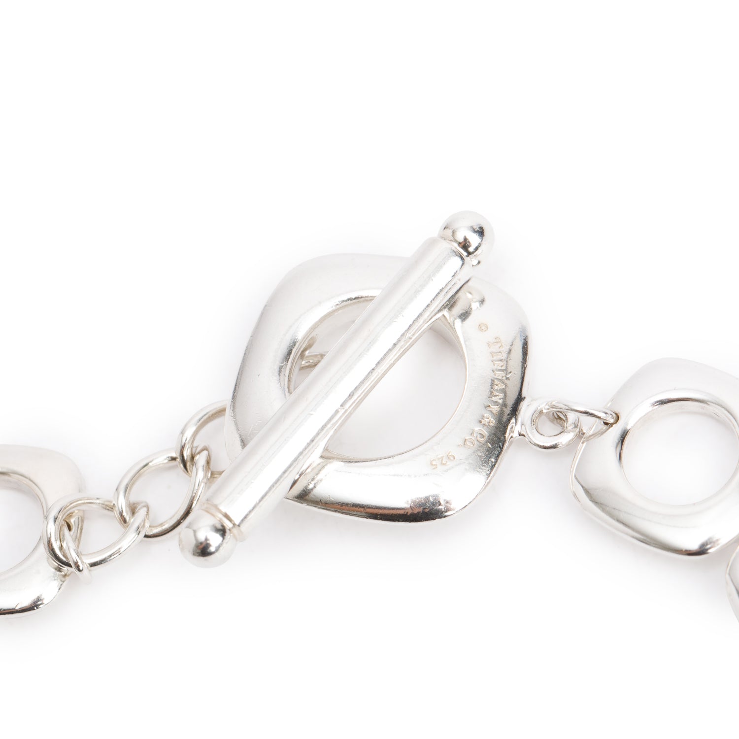 Tiffany & Co. Sterling Silver Cushion Link Toggle Necklace