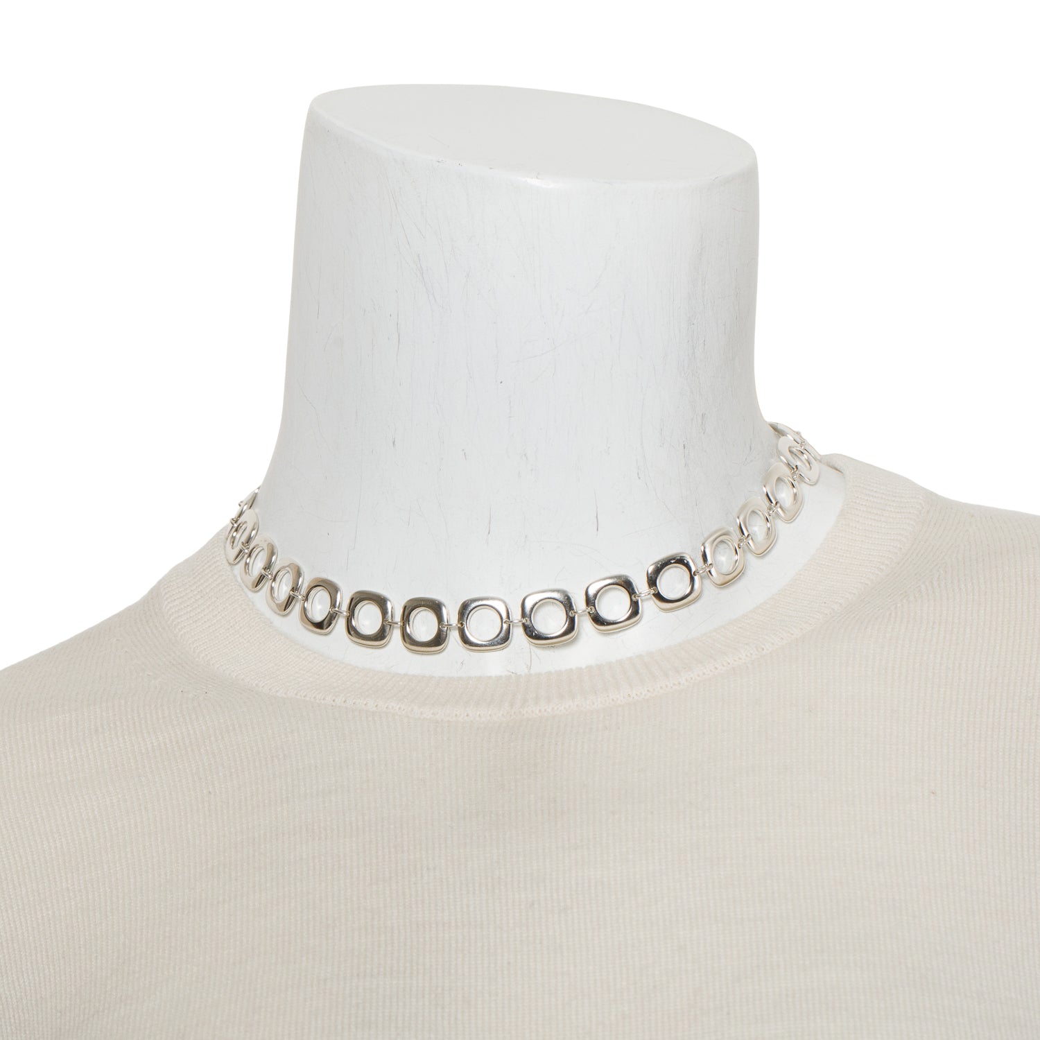 Tiffany & Co. Sterling Silver Cushion Link Toggle Necklace