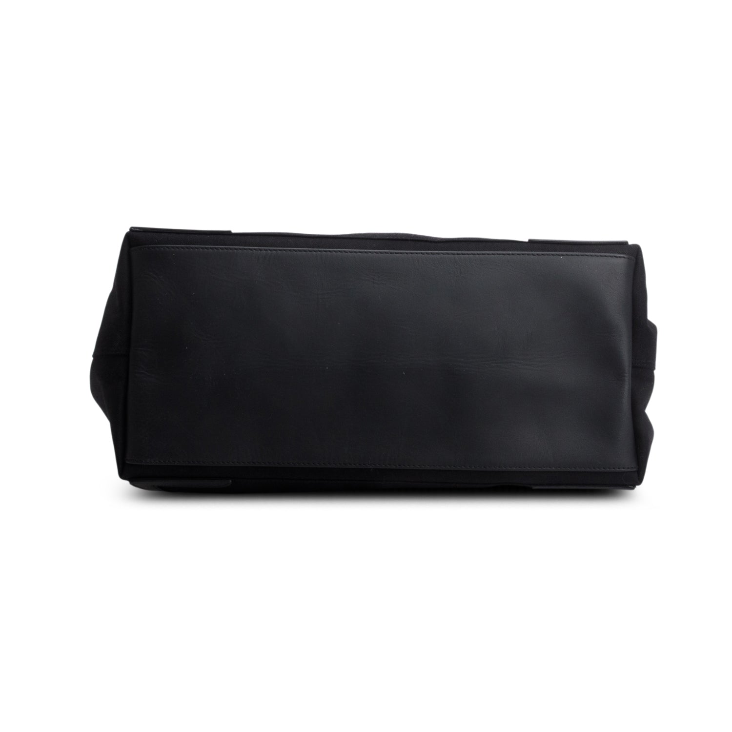 Balenciaga Black Cotton Canvas Calfskin Medium Cabas Tote w/ Pouch