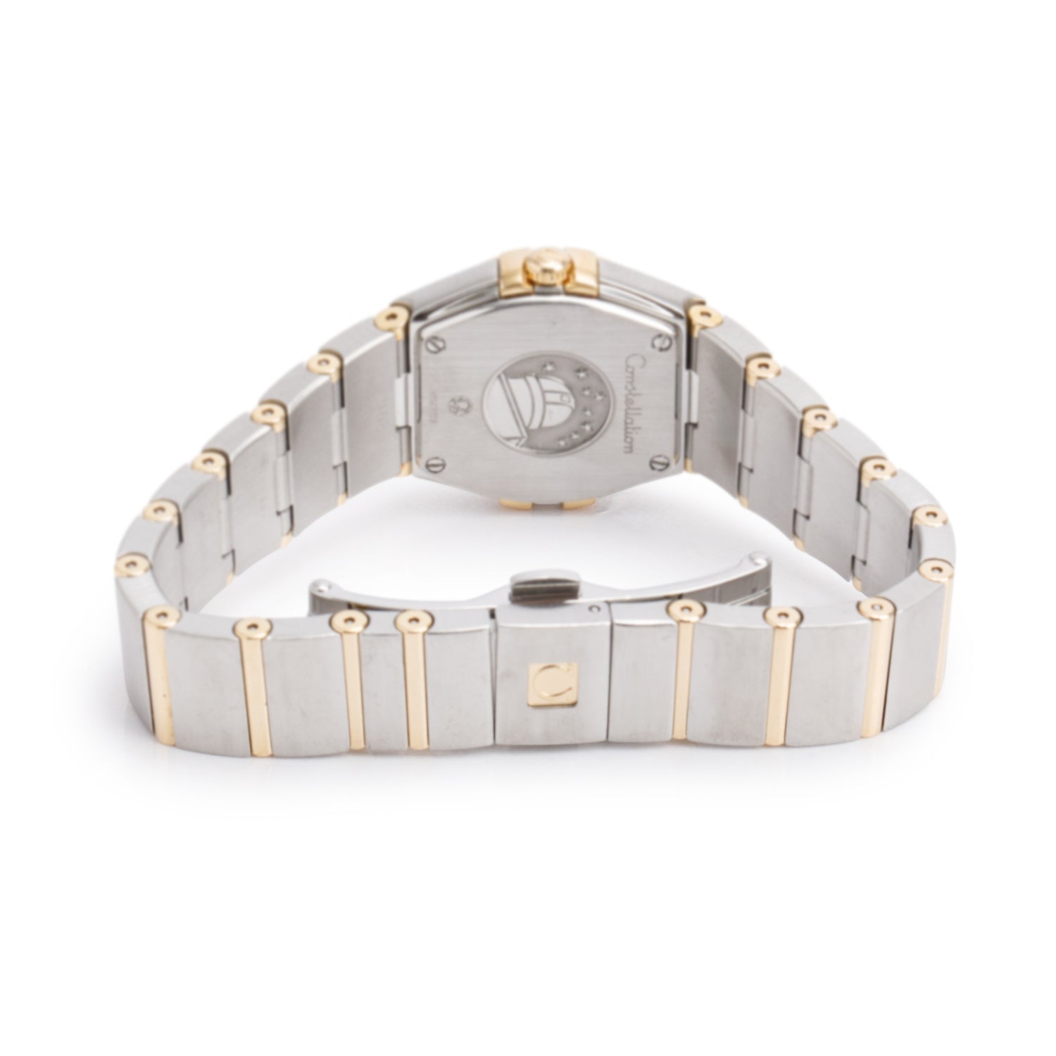 Omega Stainless Steel & 18k Yellow Gold Diamond Bezel Constellation 24 MM Watch Diamond Mother of Pearl Dial w/ Box & Papers