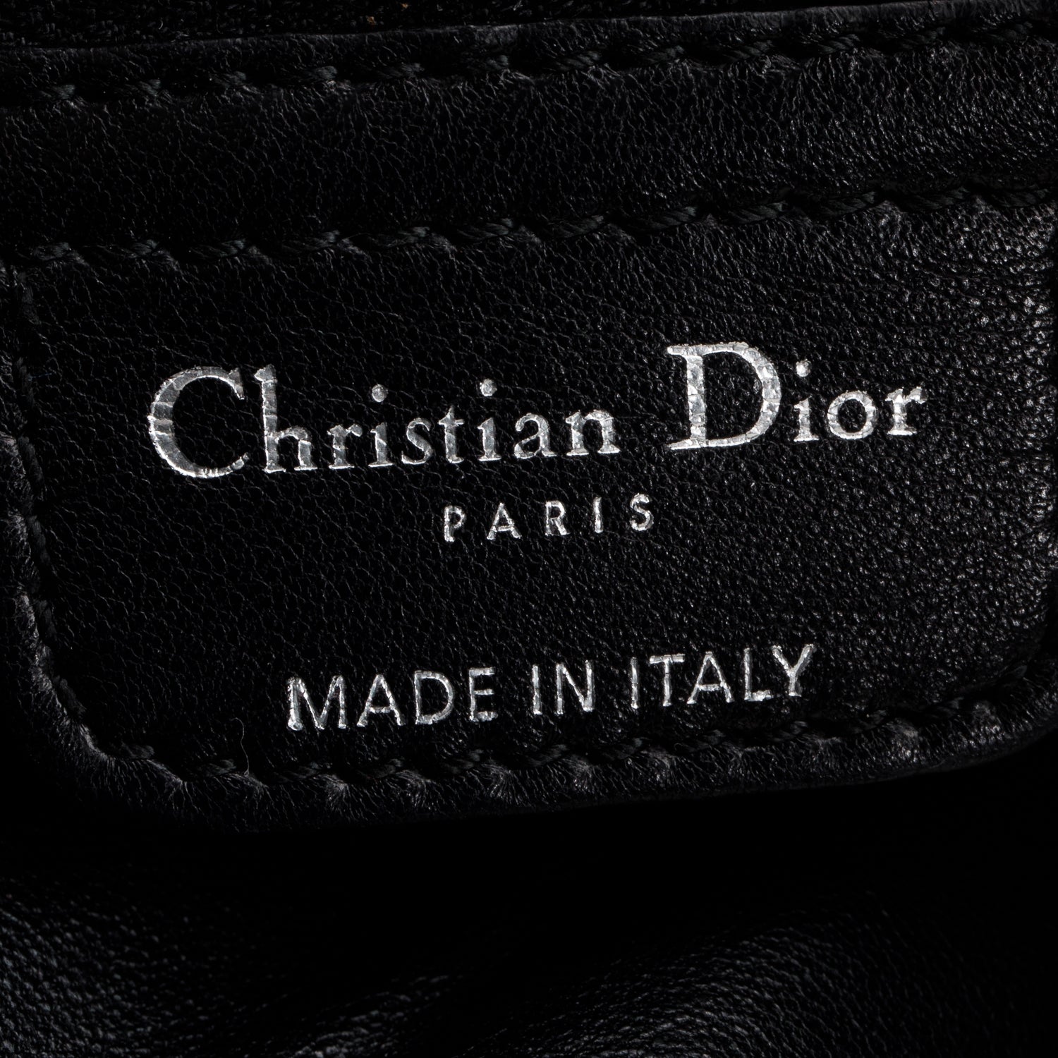 Christian Dior Black Woven Lambskin Soft Lady Hobo w/ Authenticity Card