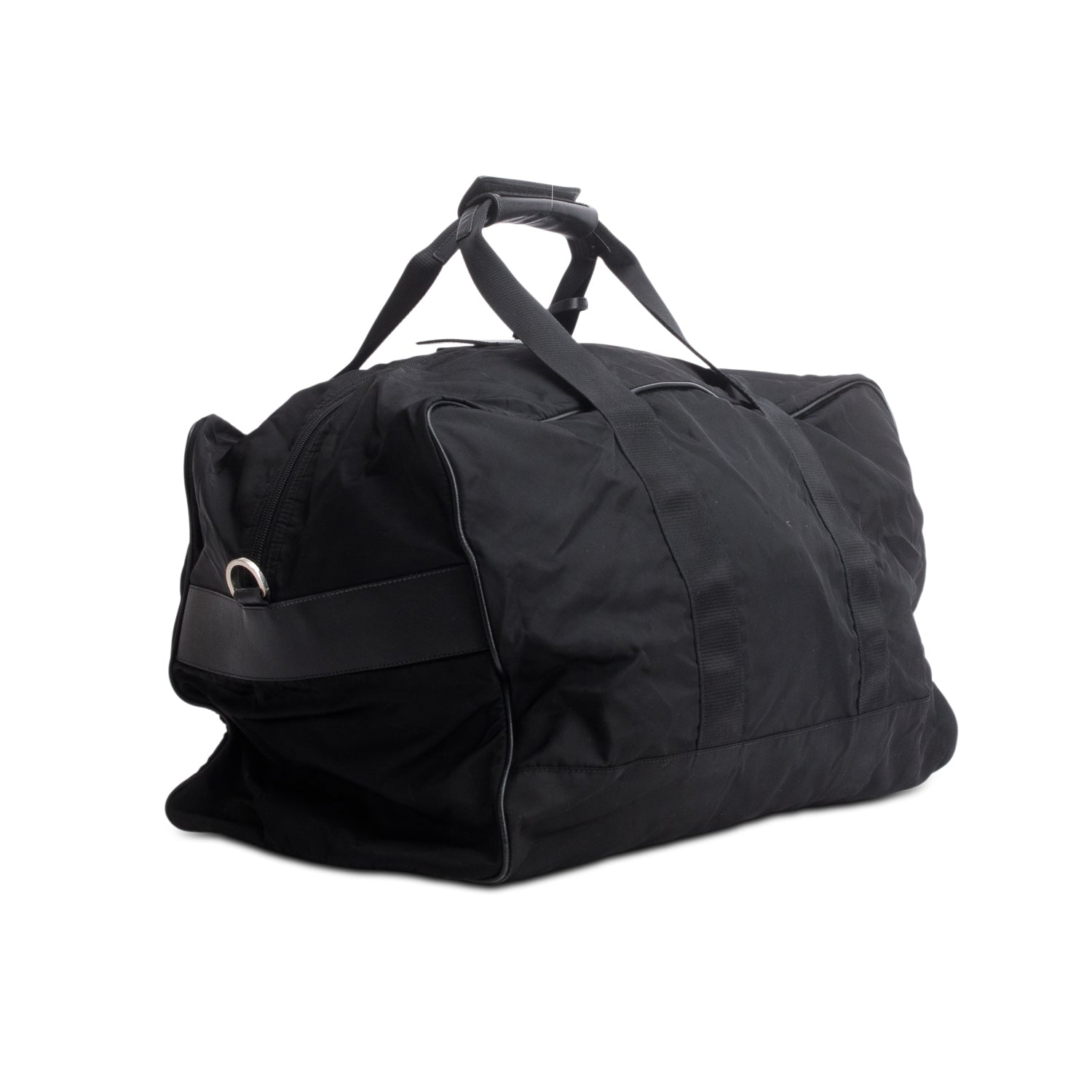 Prada Black Tessuto Nylon Vela Duffle Bag