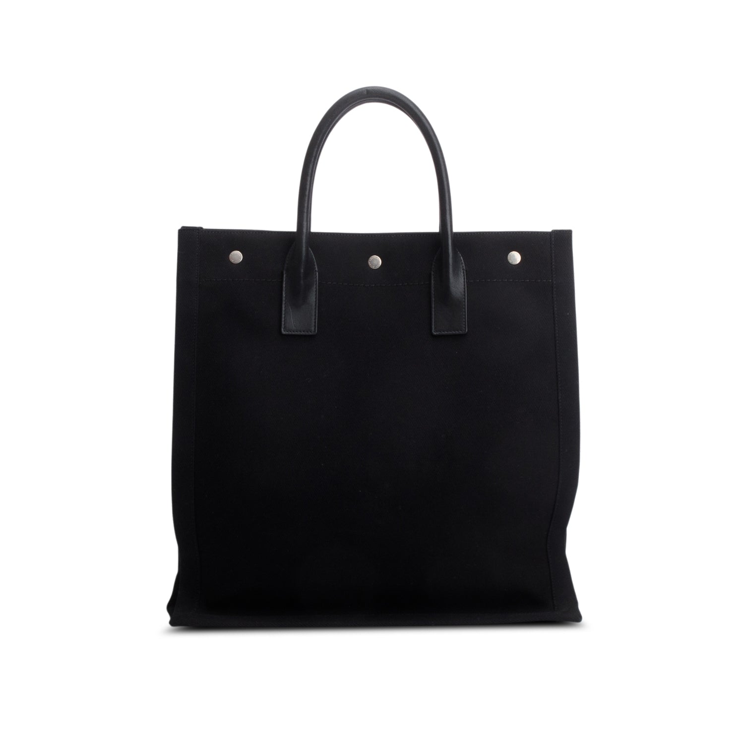Saint Laurent 2023 Black Linen Calfskin Rive Gauche N/S Tote
