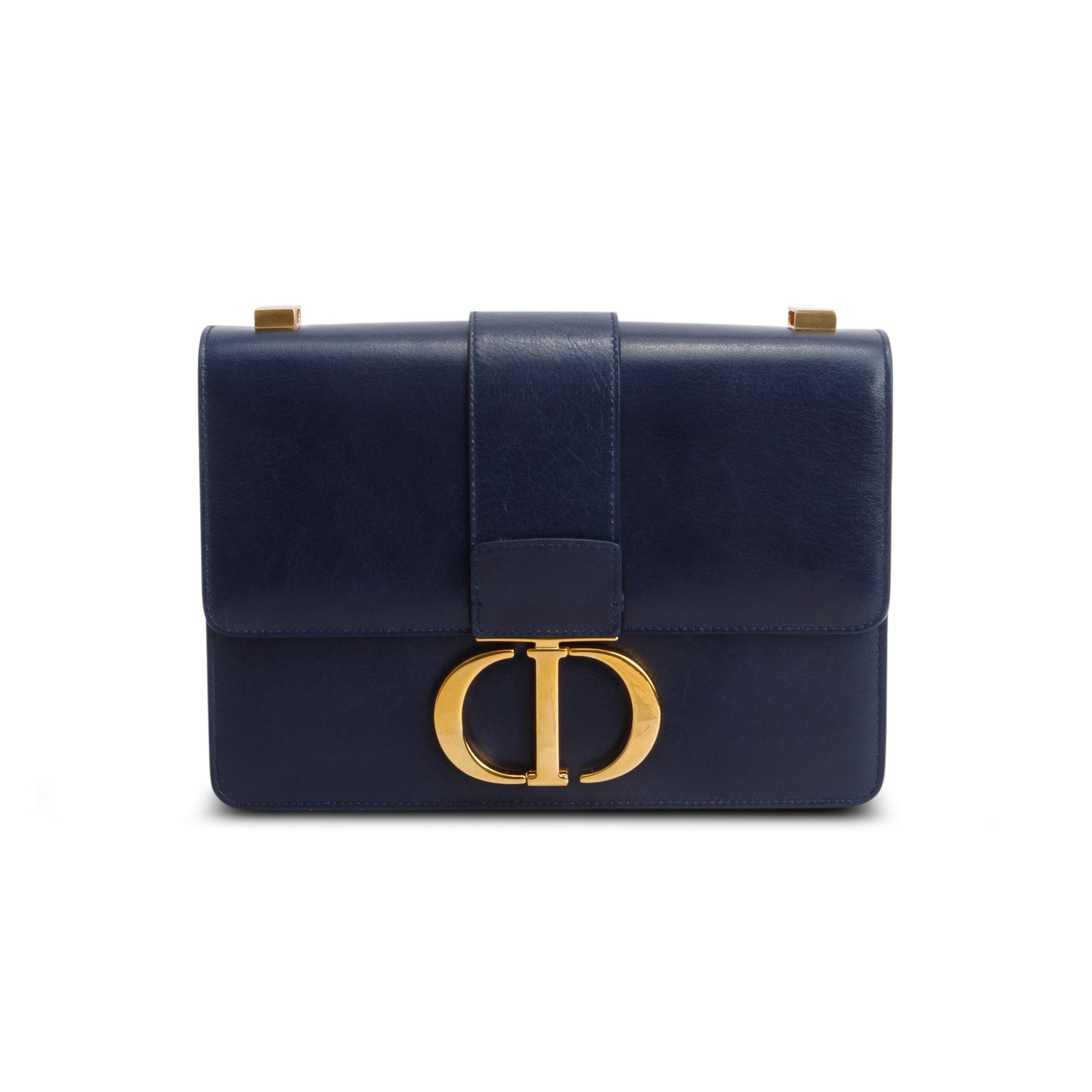 Christian Dior Blue Smooth Calfskin Leather 30 Montaigne Bag w/ Authenticity Card