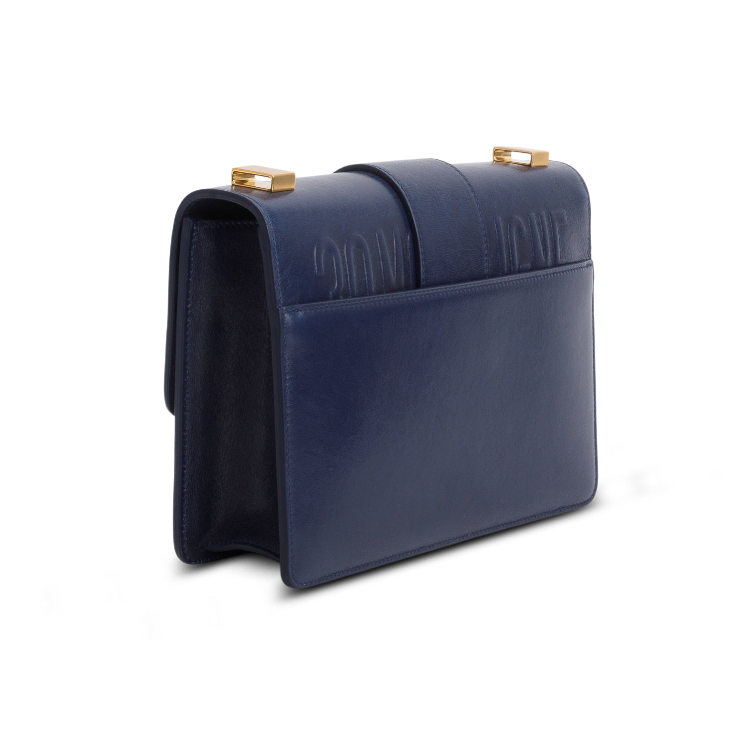 Christian Dior Blue Smooth Calfskin Leather 30 Montaigne Bag w/ Authenticity Card