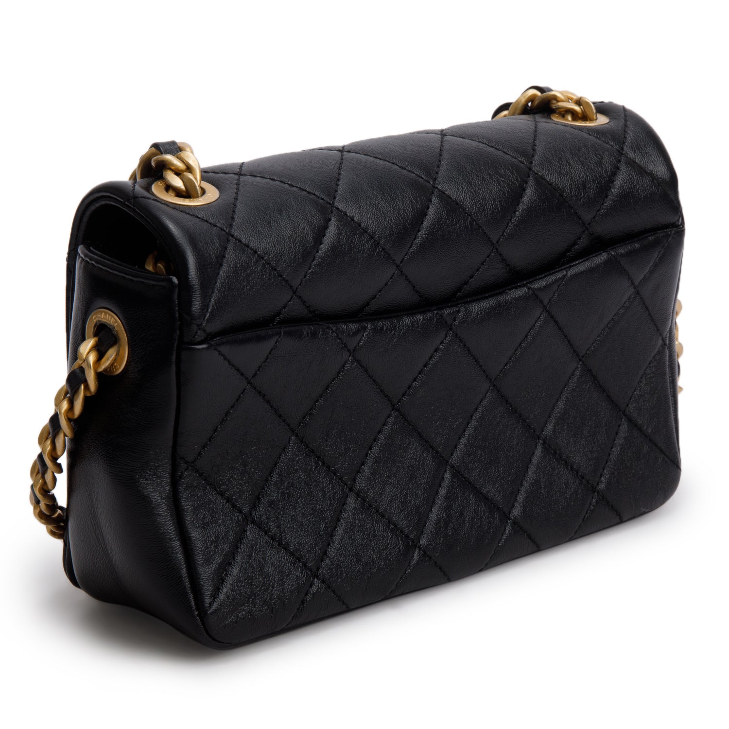 Chanel 2020 Black Shiny Lambskin Quilted Small Fashion Therapy Flap Bag w/ Box, Authenticity Card & Receipt