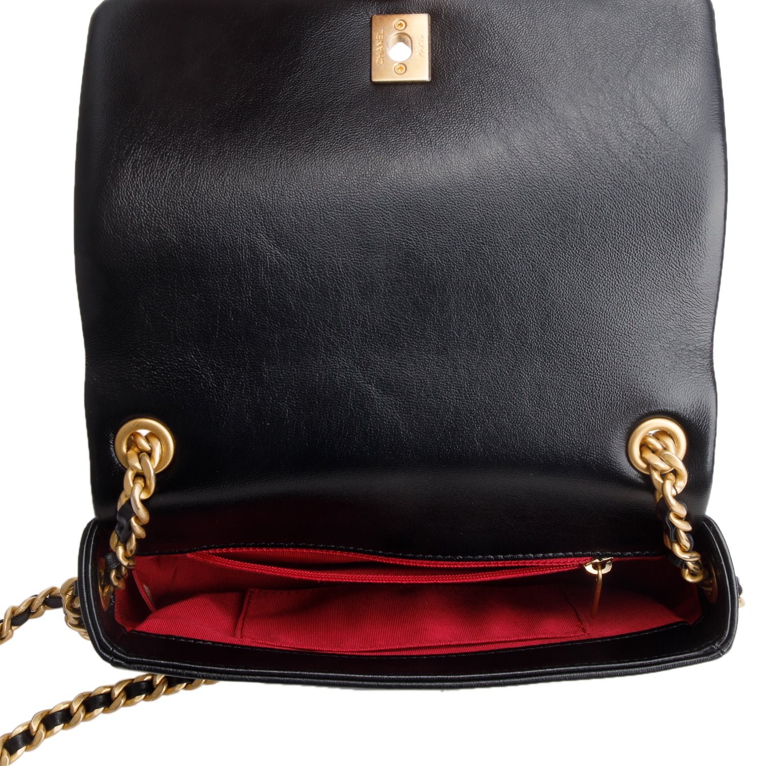 Chanel 2020 Black Shiny Lambskin Quilted Small Fashion Therapy Flap Bag w/ Box, Authenticity Card & Receipt