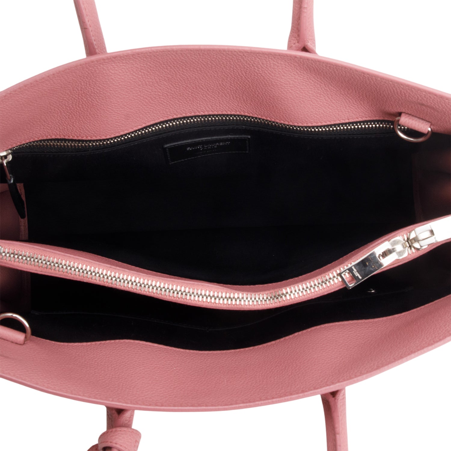 Saint Laurent Pink Grained Calfskin Leather Small Sac de Jour w/ Strap