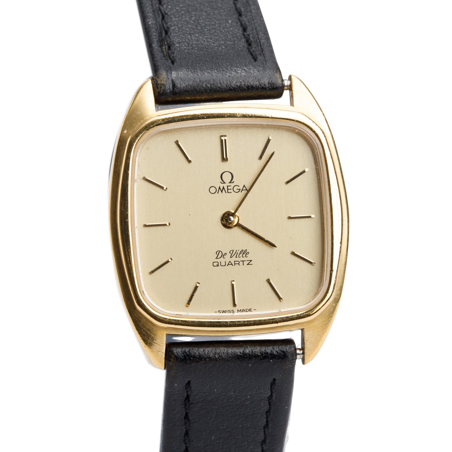 Omega Vintage Gold-Plated Stainless Steel De Ville 24.5 MM Quartz Watch Gold Dial