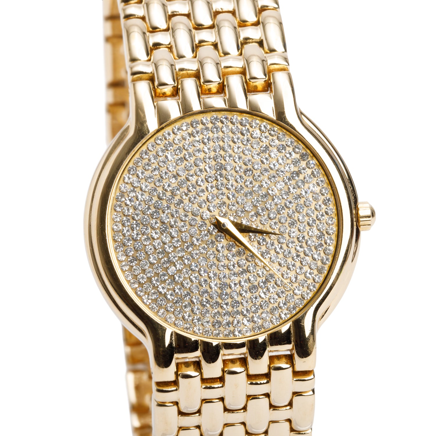 Raymond Weil 18k Yellow Gold Electroplated Stainless Steel Fidelio 32 MM Quartz Watch Pave Crystal Dial 4802